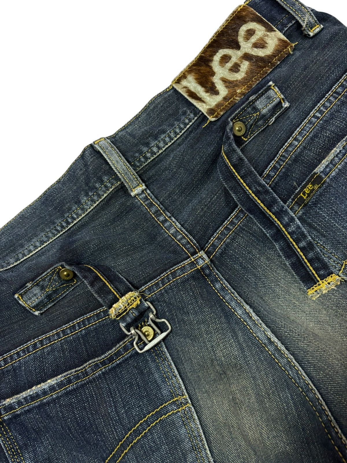 Japanese Brand Vtg Buckle Lee Japan Distressed Jeans Size US 32 / EU 48 - 6 Thumbnail