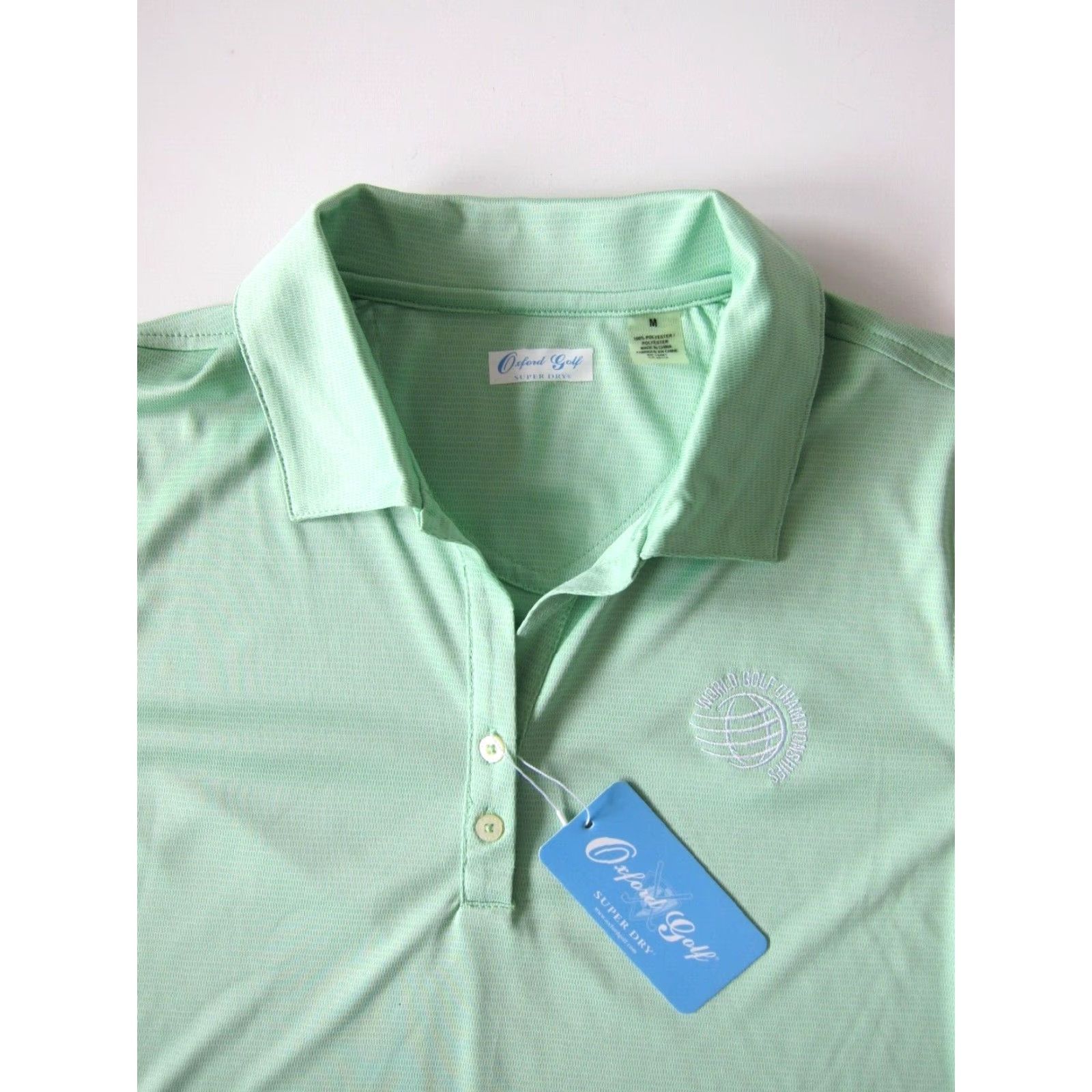 Vintage NWT Oxford Golf Polo Shirt Women M Mint Green World Golf Championships Short Sleeve Blouse Size M / US 6-8 / IT 42-44 - 3 Thumbnail