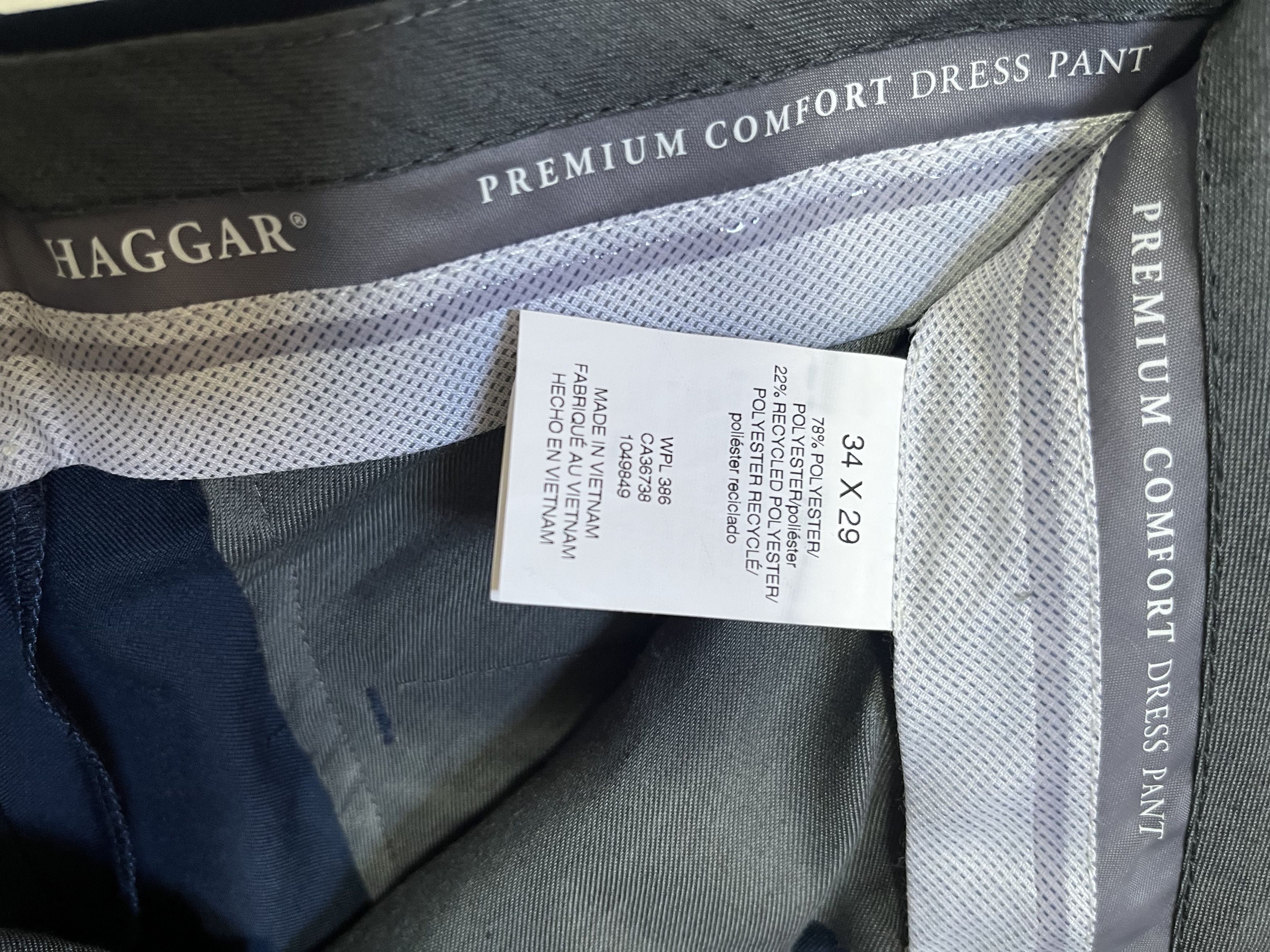 Haggar Haggar Premium Comfort Slim Fit Dress Pants Dark Navy 34x29 Size US 34 / EU 50 - 4 Thumbnail