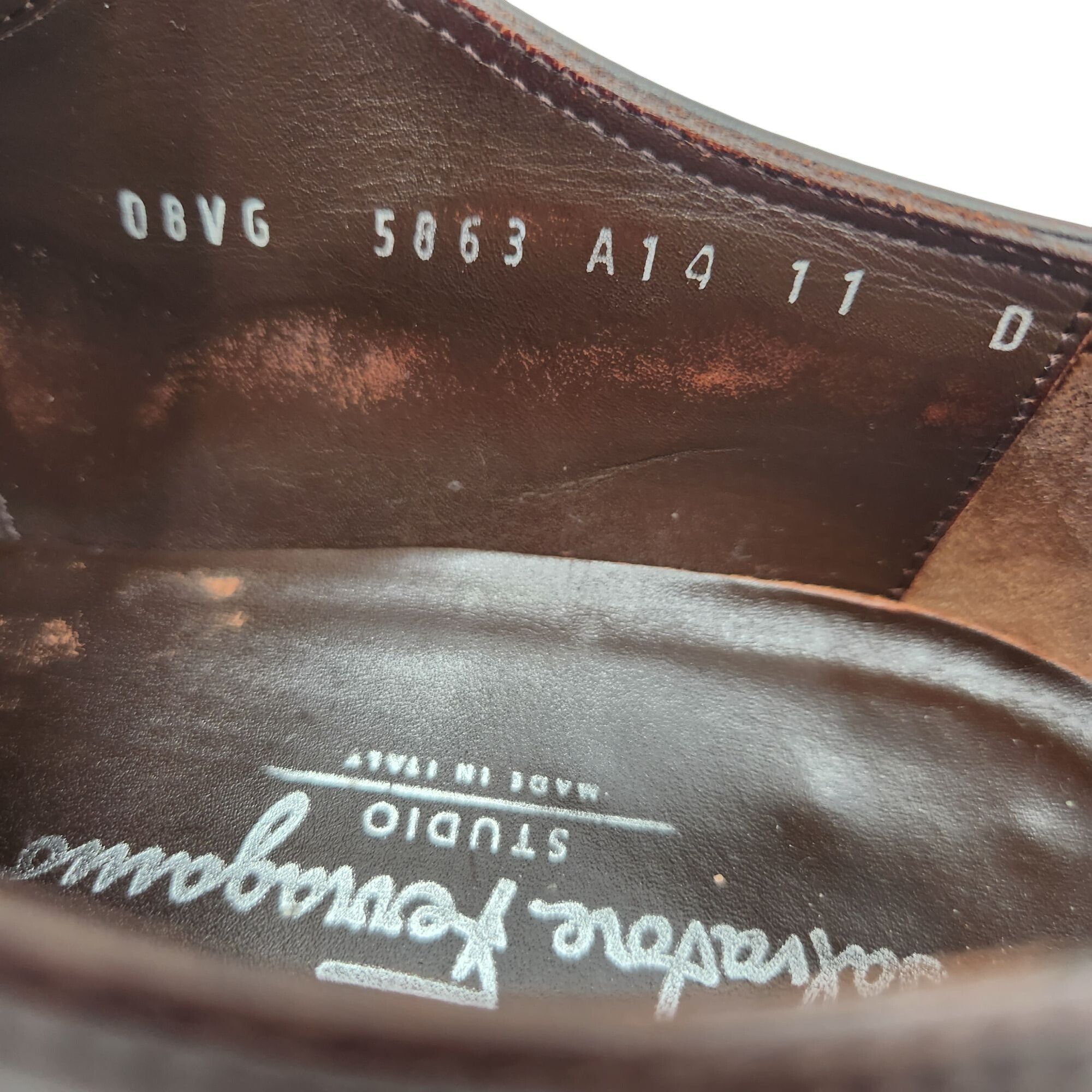 Salvatore Ferragamo Vintage Salvatore Ferragamo Italy Mens 11 Dark Brown Leather Size US 11 / EU 44 - 9 Thumbnail