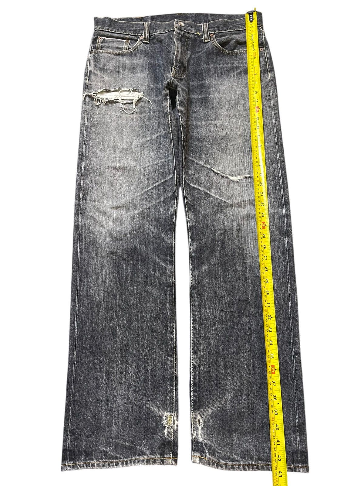 Uniqlo Vintage Japanese Uniqlo Selvedge Faded Stone Wash Distressed Size US 35 - 15 Thumbnail