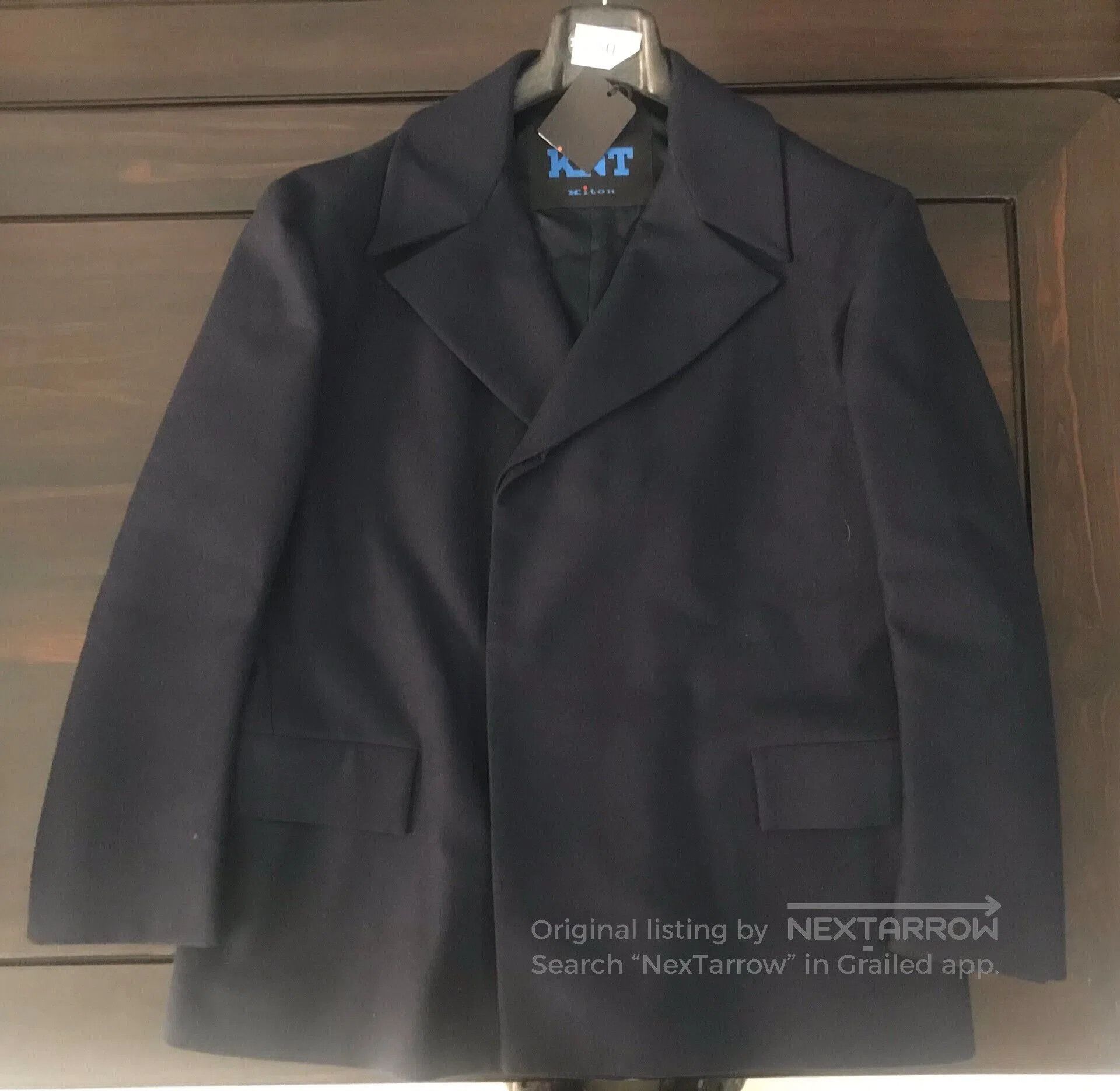 Ermenegildo Zegna luxury navy wool coat for men. Size US L / EU 52-54 / 3 - 1 Thumbnail