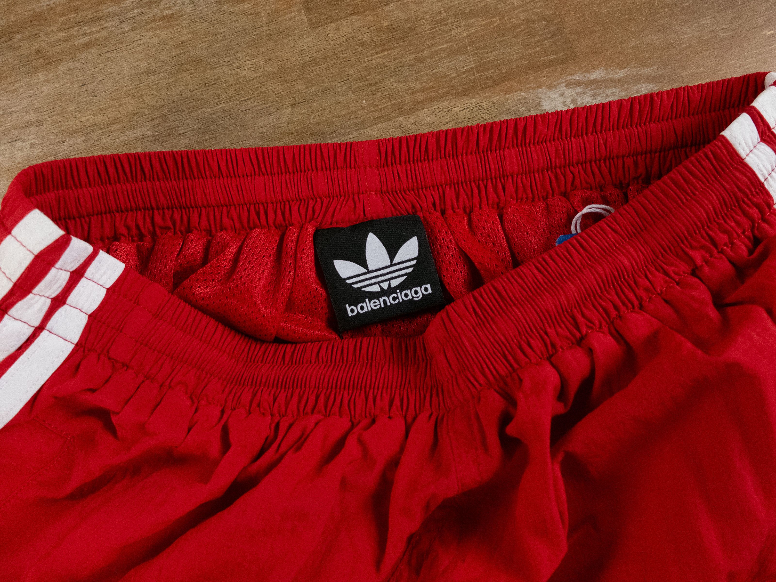 Adidas × Balenciaga BALENCIAGA X ADIDAS red technical fabric tracksuit shorts 34 Size US 34 / EU 50 - 8 Thumbnail