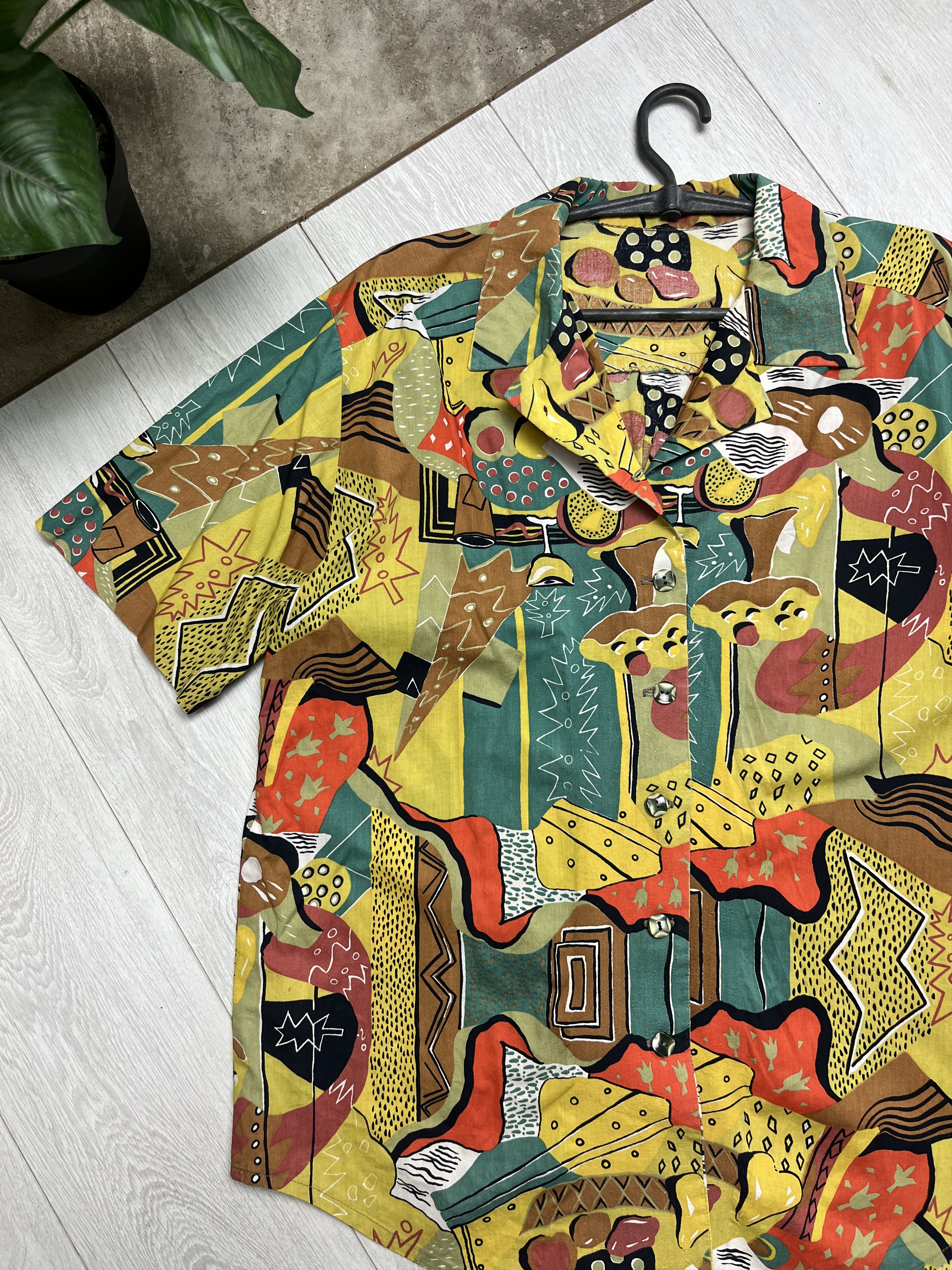 Other 1980s VINTAGE ABSTRACT MEMPHIS DESIGN BUTTON UP SHIRT - 798 Size US L / EU 52-54 / 3 - 3 Thumbnail
