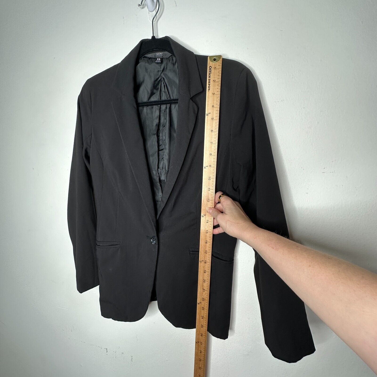 Mossimo Mossimo Jet Black One Button Welt Pocket Casual Blazer XS Size XS / US 0-2 / IT 36-38 - 8 Thumbnail