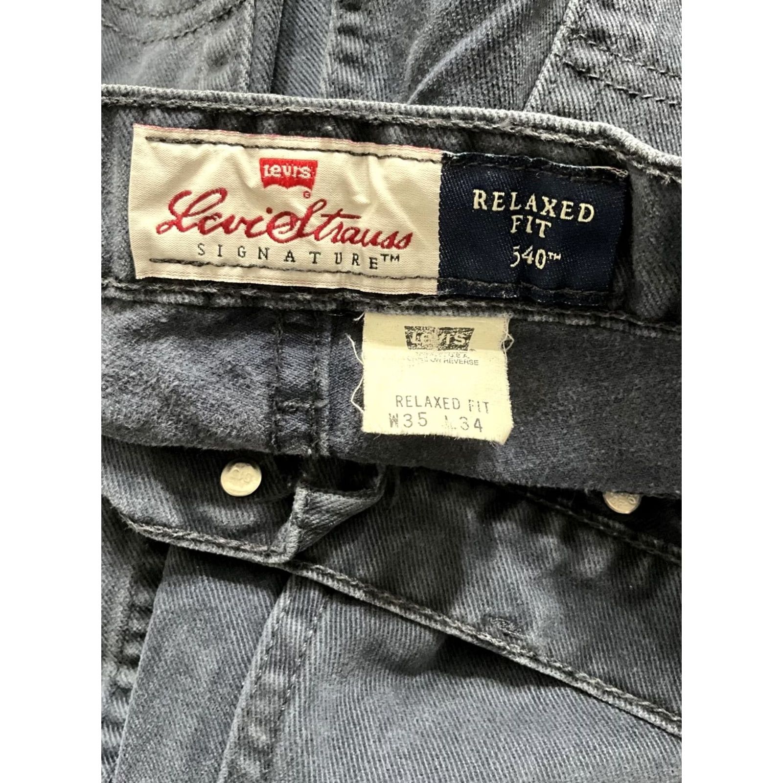Levi's VINTAGE Levi's Signature Relaxed Fit Jeans 540 Men Denim 35x34 Blue Regular Waist 35 Length 34 Boys? Size US 35 - 2 Thumbnail