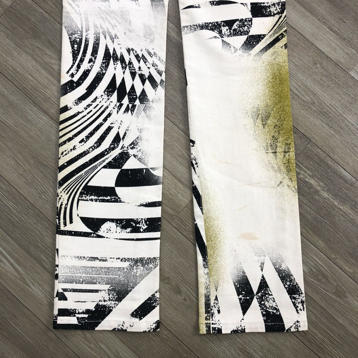 If Six Was Nine 2000s Okiraku Japan Graphics Printed Jeans Size US 28 / EU 44 - 7 Thumbnail