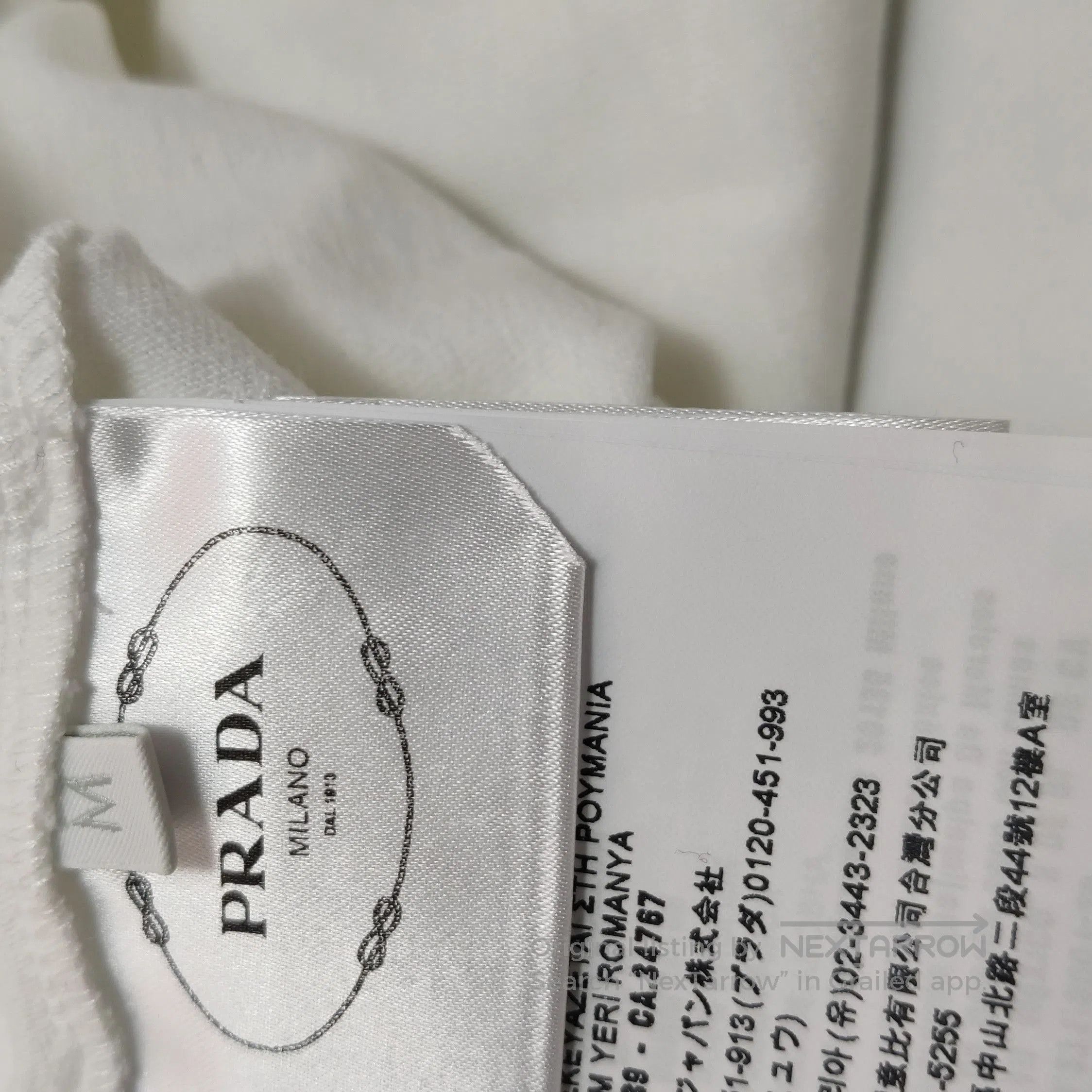 Prada Prada Cotton White Triangle Logo T. Size M / US 6-8 / IT 42-44 - 9 Thumbnail