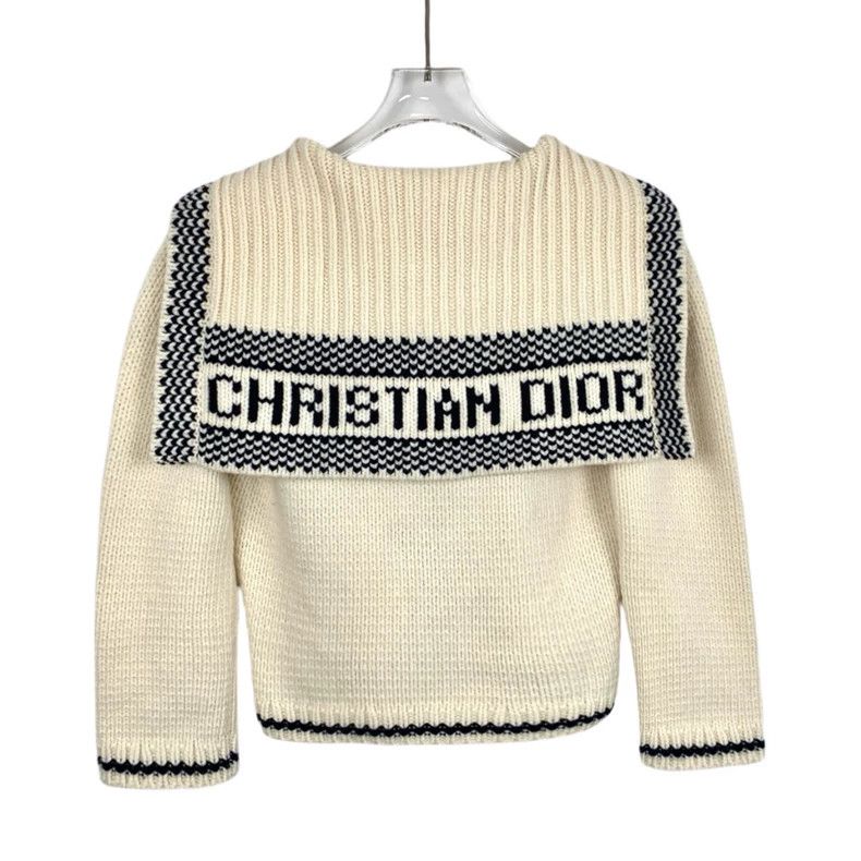 Dior Dior Beige logo letter inlaid sailor collar wool knitted c Size XXS / US 00 / IT 34 - 2 Thumbnail