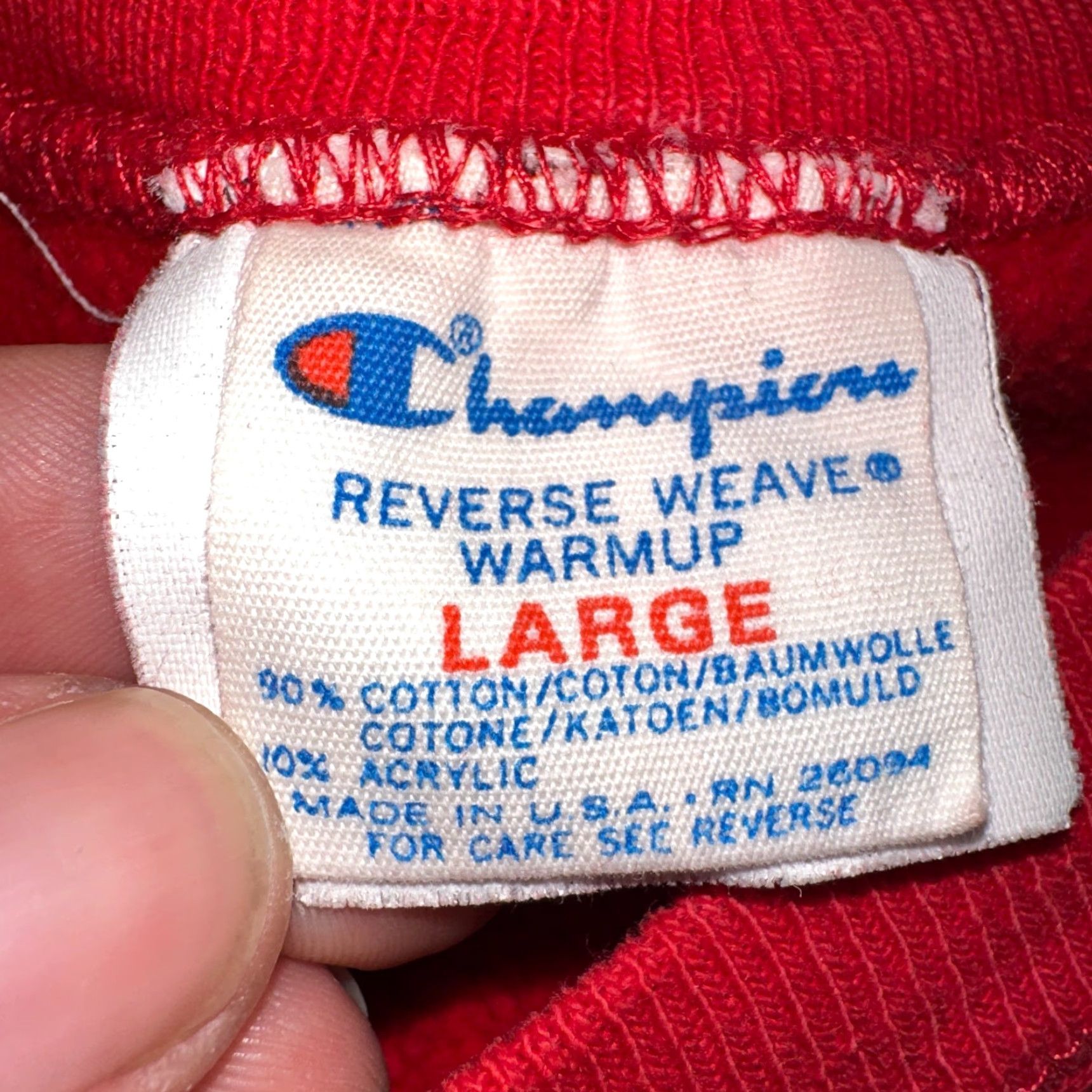 Champion VINTAGE Champion Sweatshirt Crewneck USA 80s Red MIT Massachusetts Reverse Weave L Men’s Pullover Cotton Blend Heavyweight Reversible Size US L / EU 52-54 / 3 - 6 Thumbnail