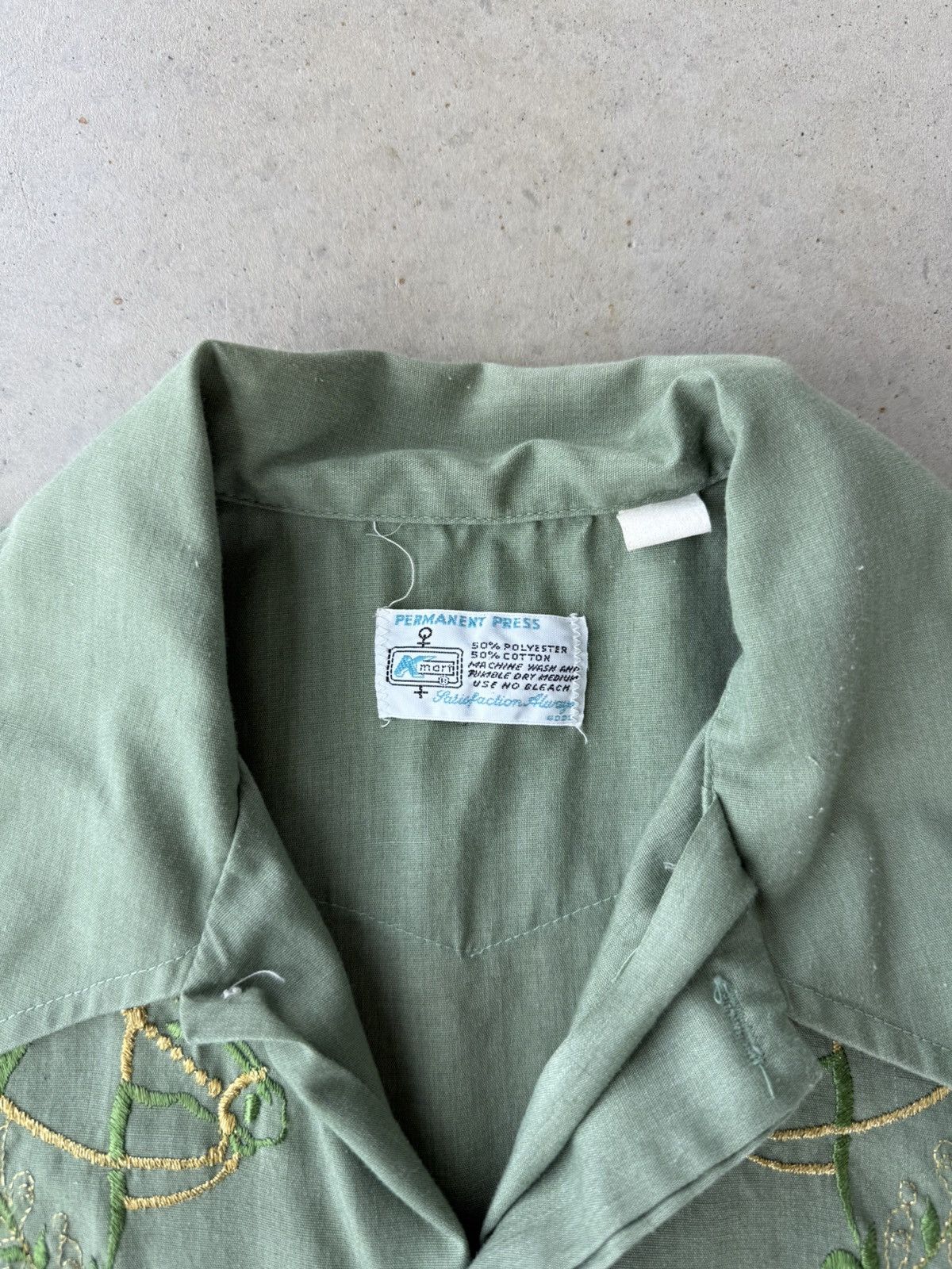 Vintage Vintage 80s Light Green Pearl Snap Chain Stitched Button Up Size US M / EU 48-50 / 2 - 5 Thumbnail