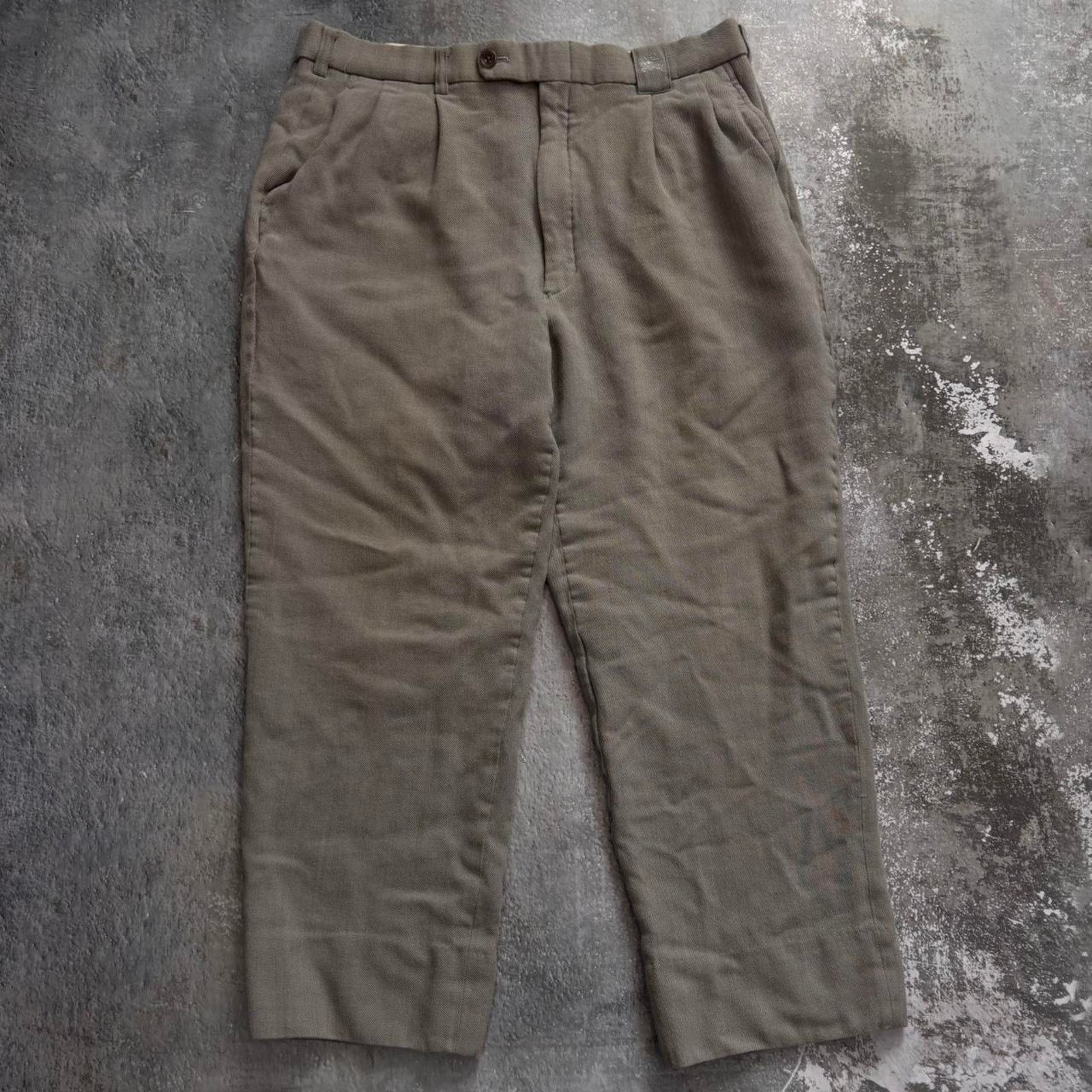 Burberry × Vintage Vintage 80s Burberry Grey Dress Pants. Faded. 33 x 25 Size US 33 - 1 Thumbnail