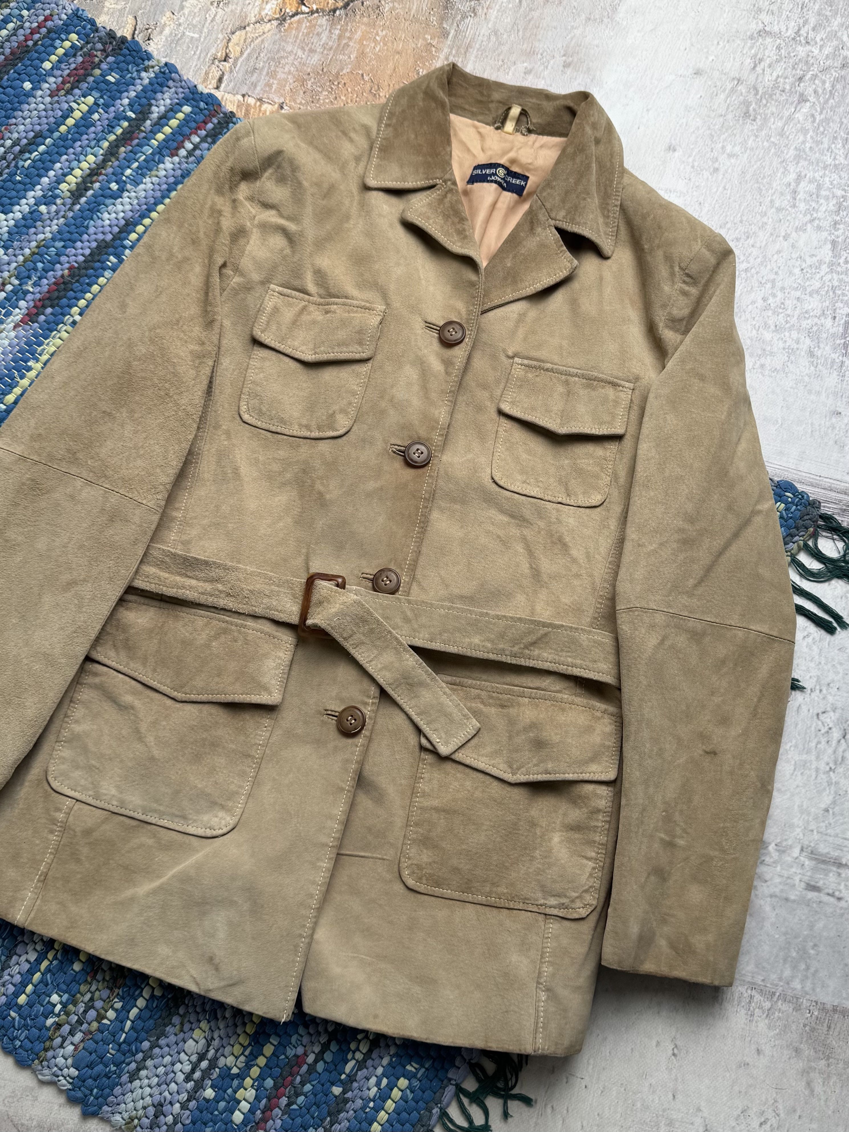 Vintage Vintage Real Pig Suede Jacket With Belt A8(V1)D15 Size L / US 10 / IT 46 - 3 Thumbnail