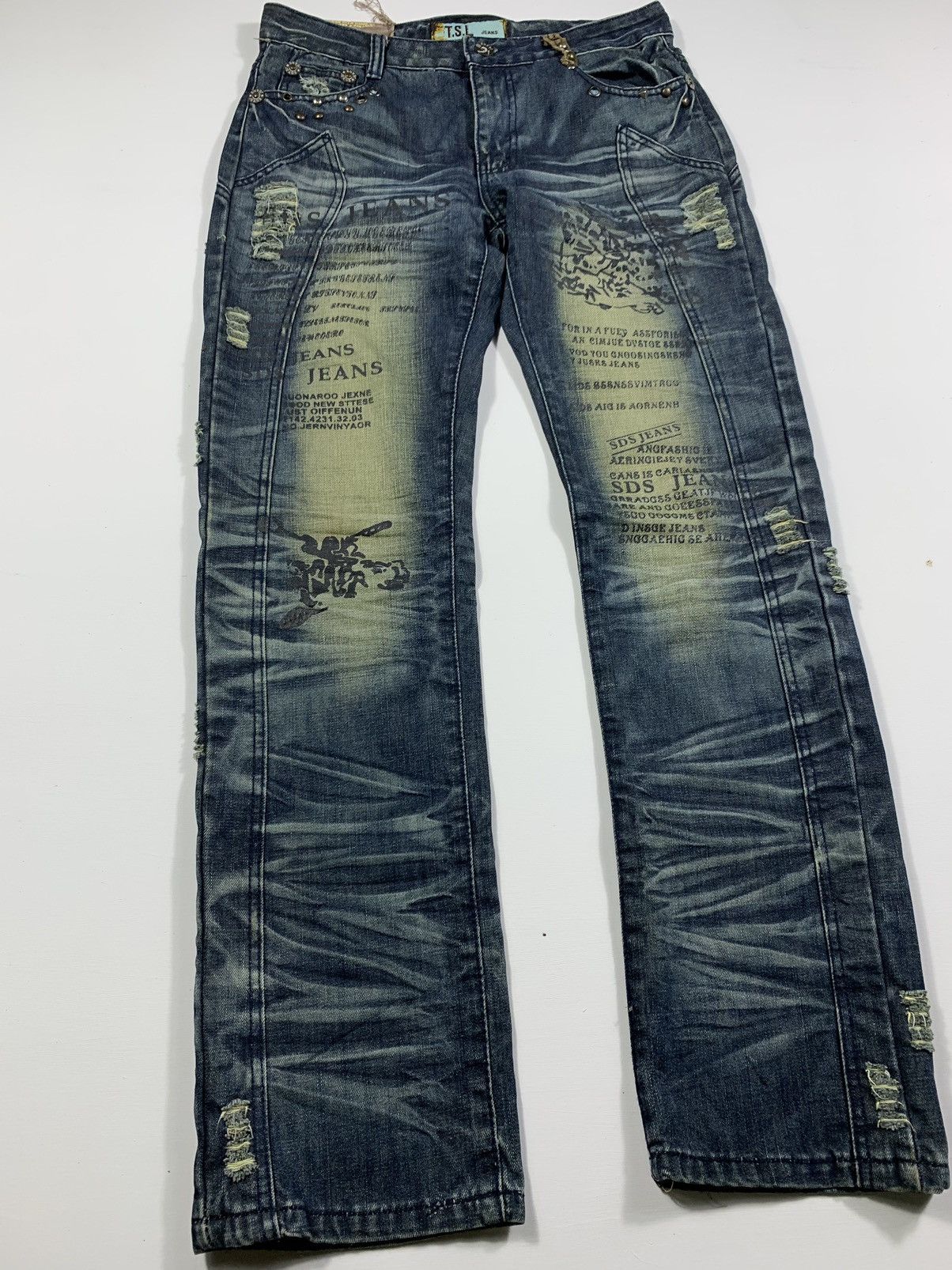 Isamu Katayama Backlash Sick Gothic Punk Denim Tsl Jeans Size US 32 / EU 48 - 3 Thumbnail