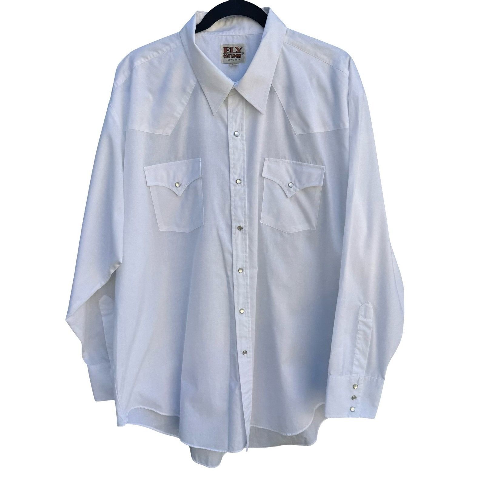 Other Ely Cattleman Mens XXL White Western Pearl Snap Long Sleeve Size US XXL / EU 58 / 5 - 1 Thumbnail