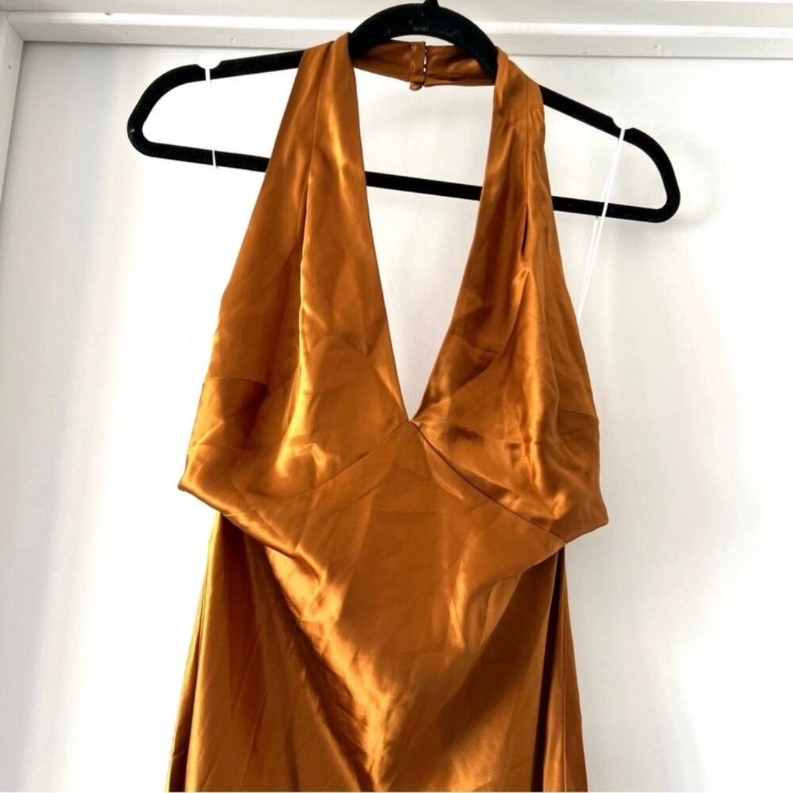 Reformation Reformation Daniela 100% Silk Maxi Gown Dress Copper Gold 12 Size XL / US 12-14 / IT 48-50 - 2 Thumbnail