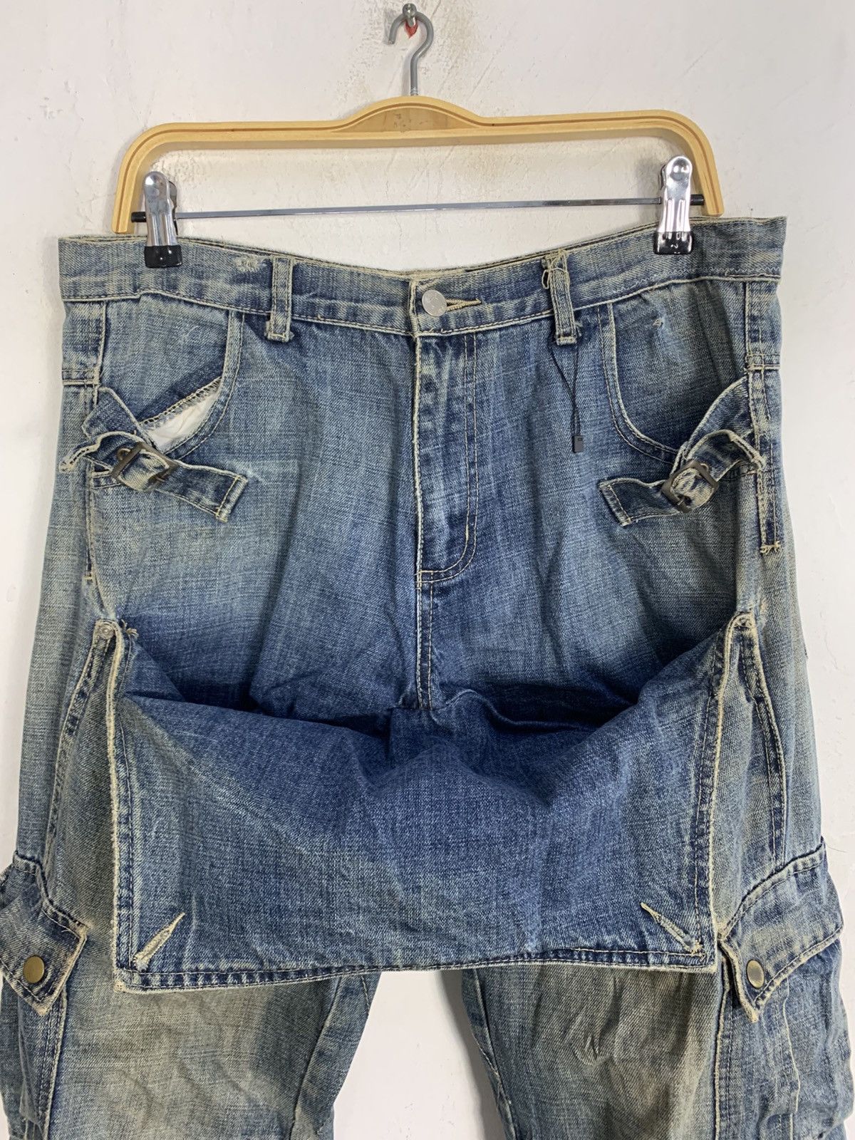 Japanese Brand Workshop Sport Rambo Cargo Indigo Denim Anime Cyber Punk Size US 34 / EU 50 - 5 Thumbnail