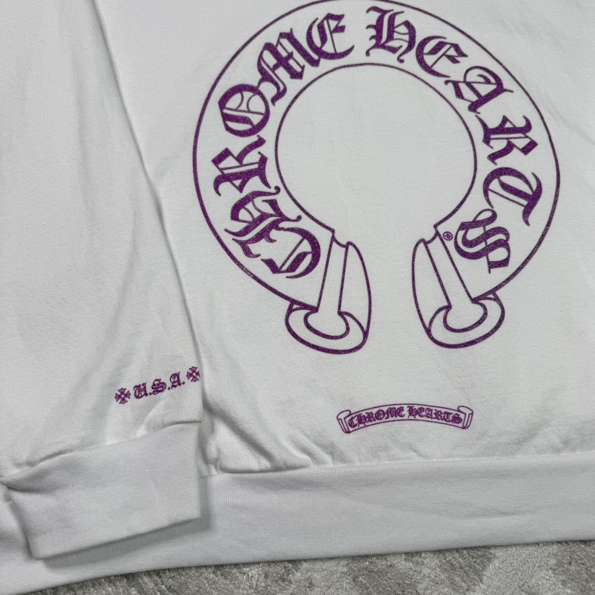 Chrome Hearts Purple glitter online exclusive horseshoe pullover hoodie Size US XXL / EU 58 / 5 - 5 Thumbnail