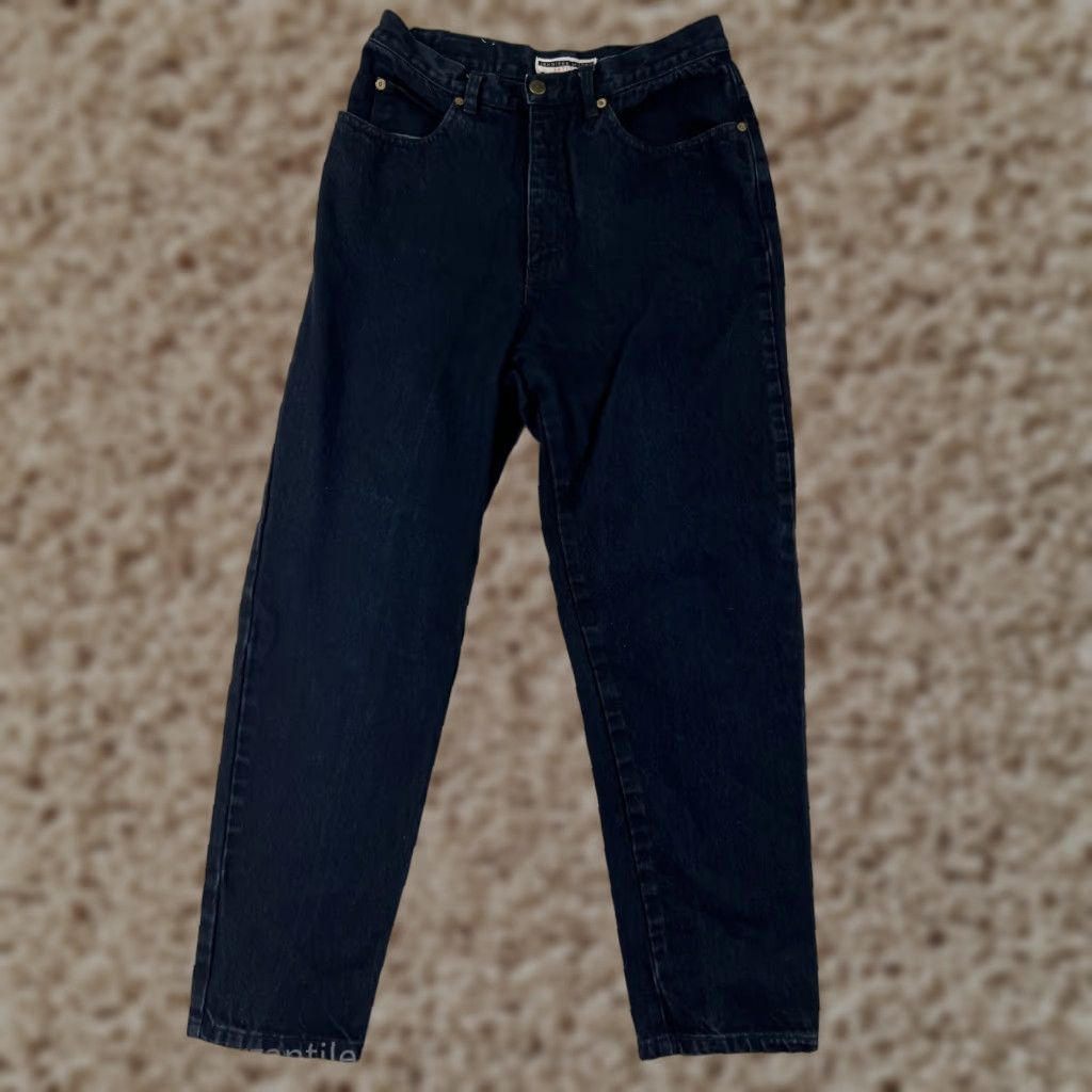 MooRER JENNIFER MOORE Jeans Womens 12 Black High Rise Straight 100% Cotton 5-Pocket Design Size 34" / US 12 / IT 48 - 1 Thumbnail