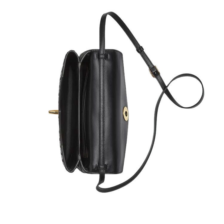 Bottega Veneta BOTTEGA VENETA Knot Lock $3500 Black Leather Crossbody Bag N Size ONE SIZE - 2 Thumbnail