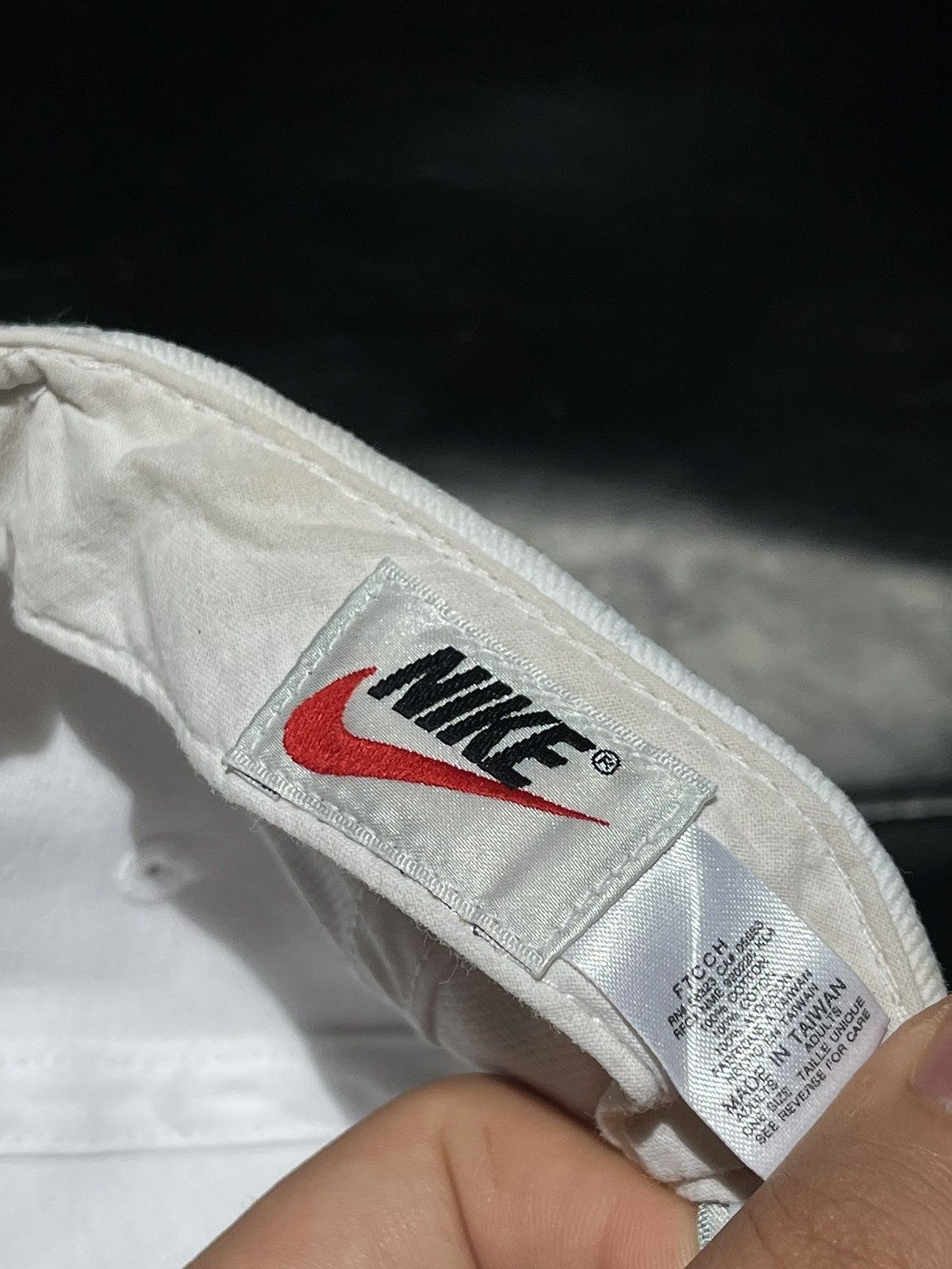 Nike × Vintage 90’s Nike Vintage white cap embroidered black logo Size ONE SIZE - 9 Thumbnail