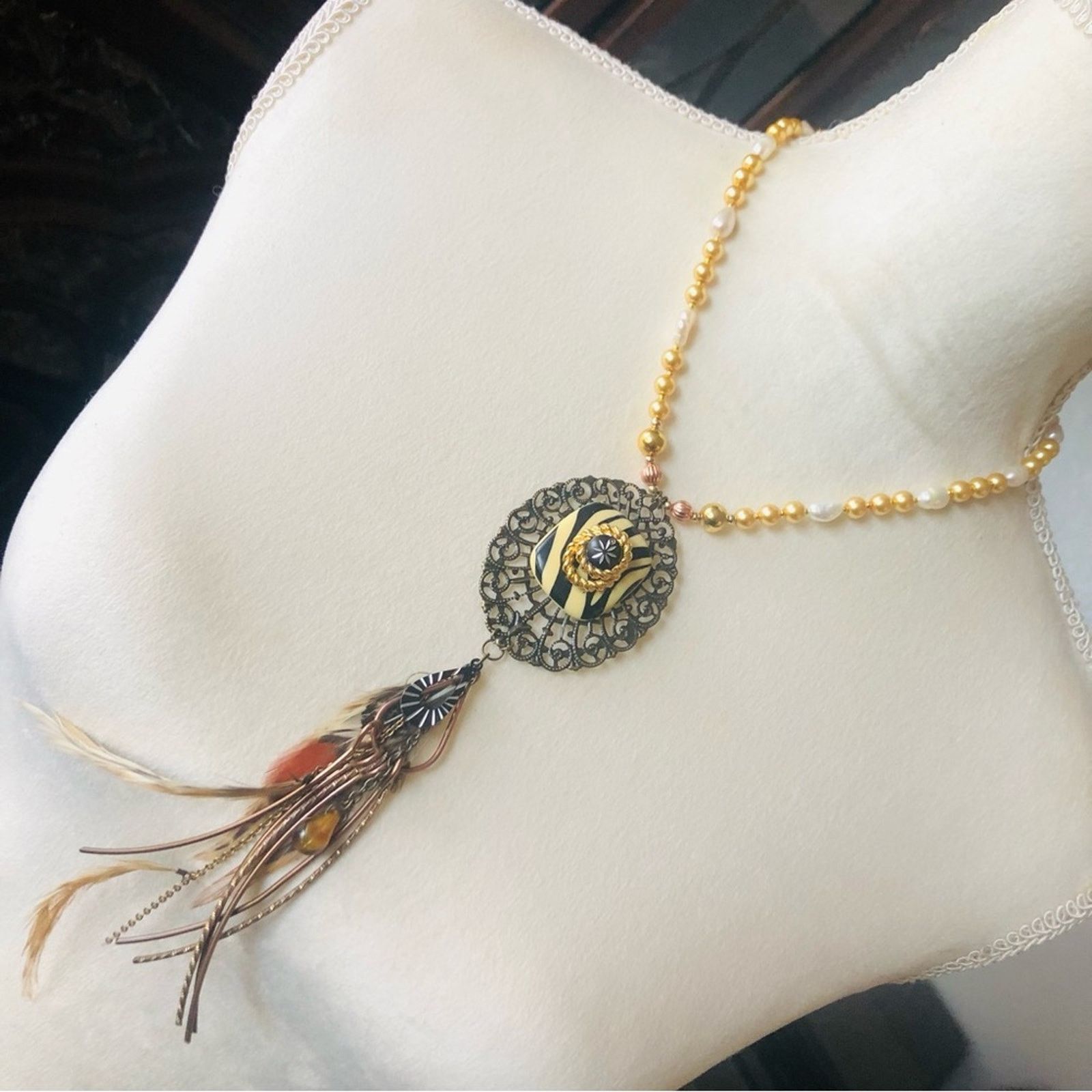 Handmade Handcrafted repurpose freshwater pearl necklace Size ONE SIZE - 1 Thumbnail
