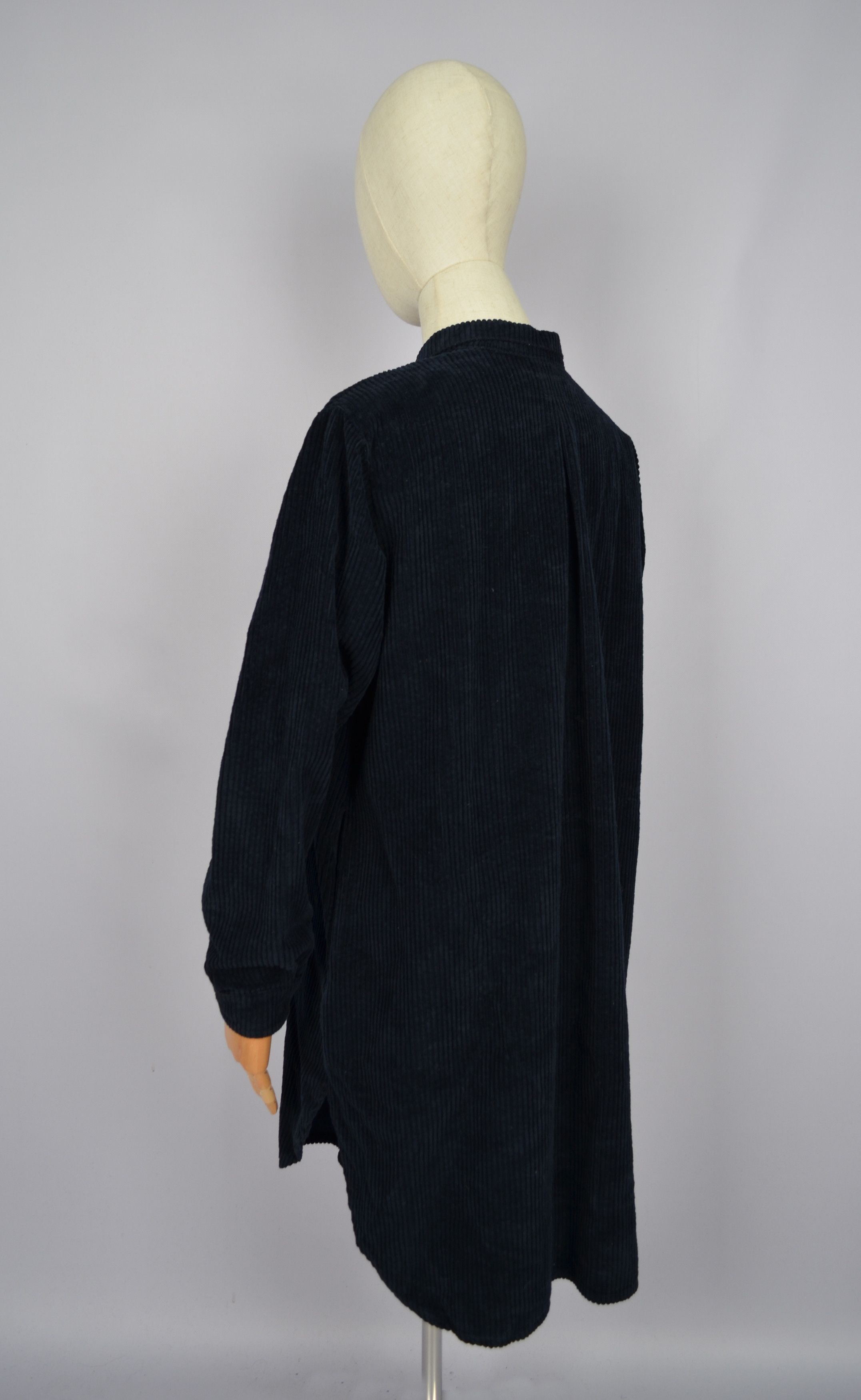 Designer Labo.Art Navy Corduroy Long Shirt Pockets Size 1/S Italy Size S / US 4 / IT 40 - 7 Thumbnail