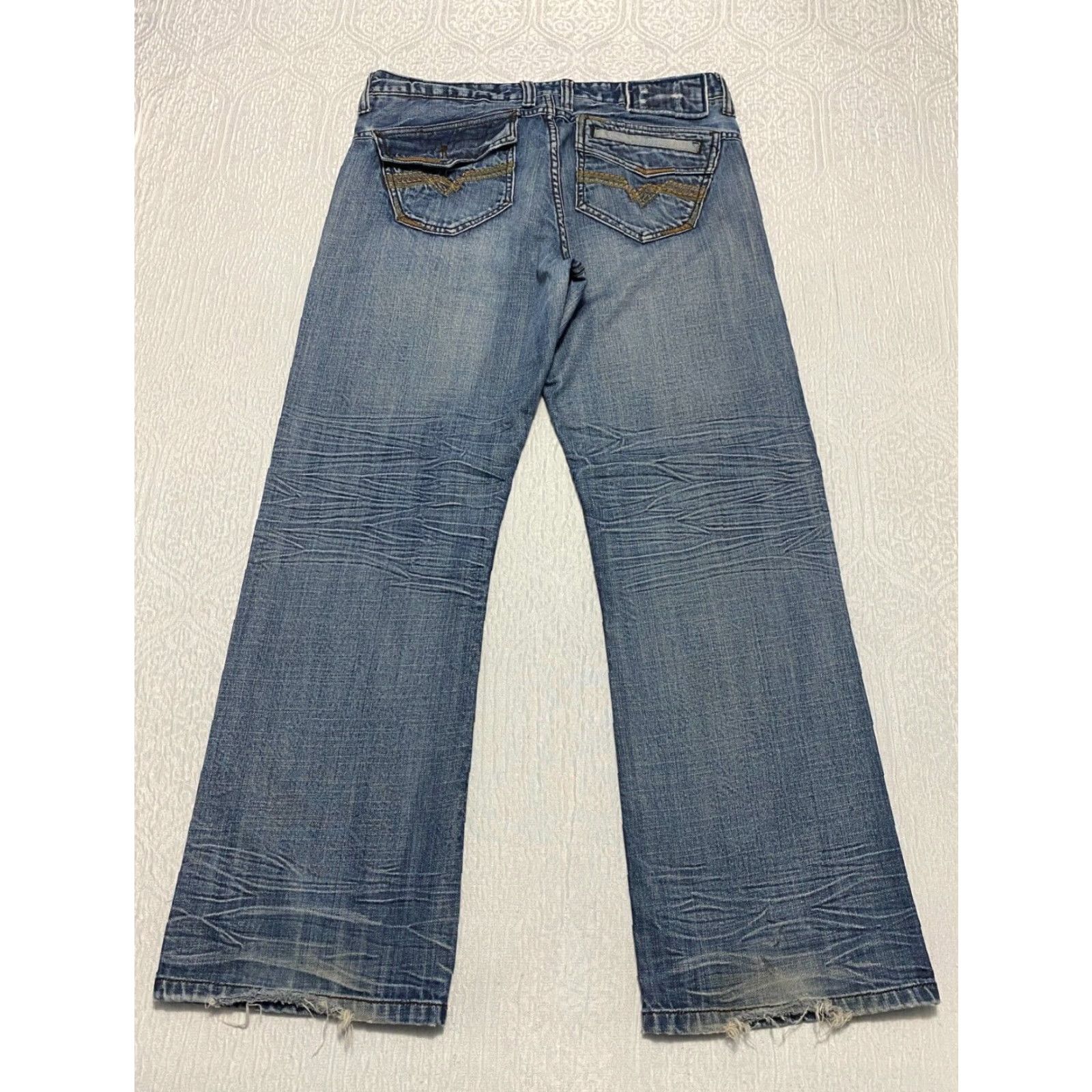 Vintage Helix Black Label Jeans Men Size 34 Reg Bootcut 5-Pocket Denim 100% Cotton Blue Y2K 90s Embroidered Pattern: Solid Size US 34 / EU 50 - 4 Thumbnail