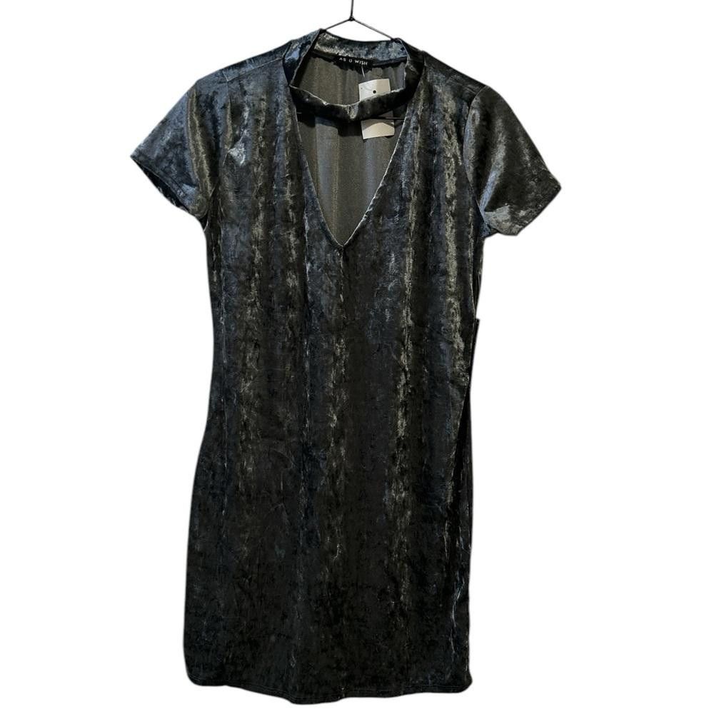 Designer BNWT AS U WISH Velvet Choker Mini Dress Size M / US 6-8 / IT 42-44 - 1 Thumbnail