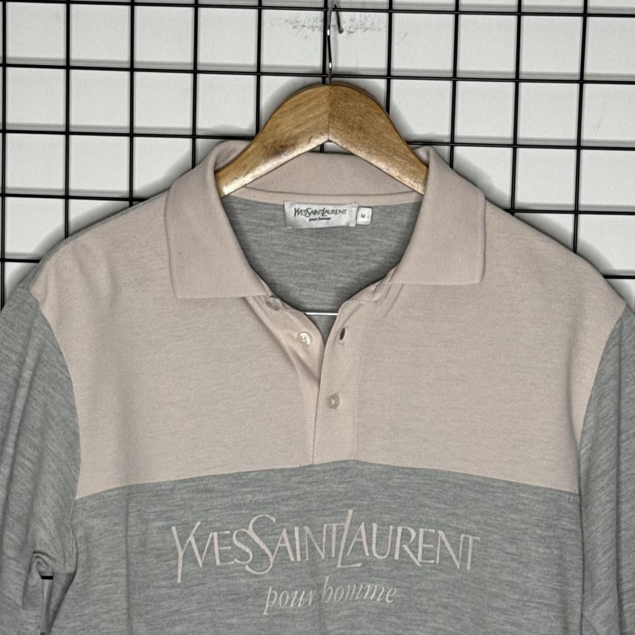 Yves Saint Laurent Yves Saint Laurent Polo Shirt Spellout Logo T shirt Size US L / EU 52-54 / 3 - 3 Thumbnail