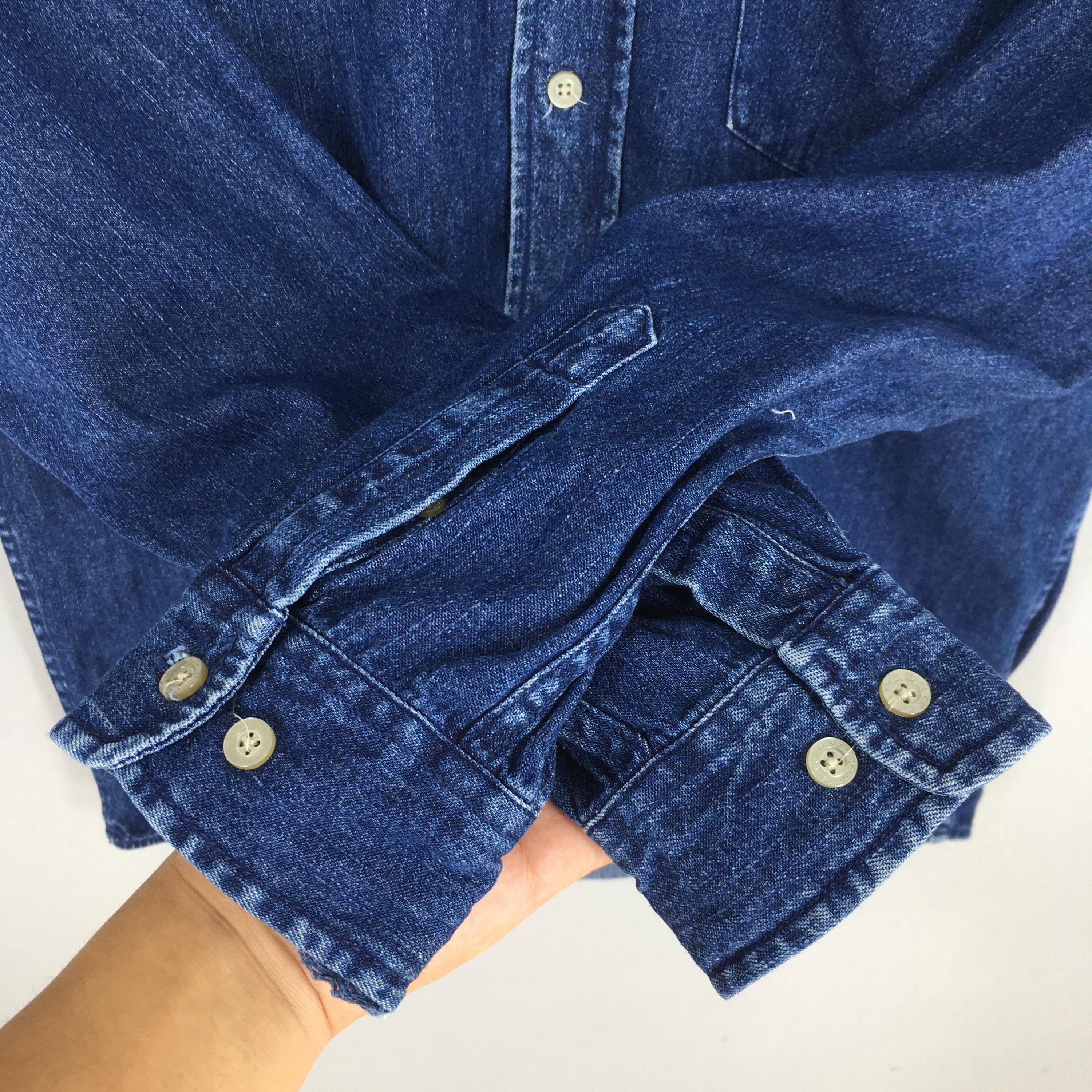 Calvin Klein × Vintage Vintage Calvin Klein Blue Denim Shirt Small Size US S / EU 44-46 / 1 - 4 Thumbnail