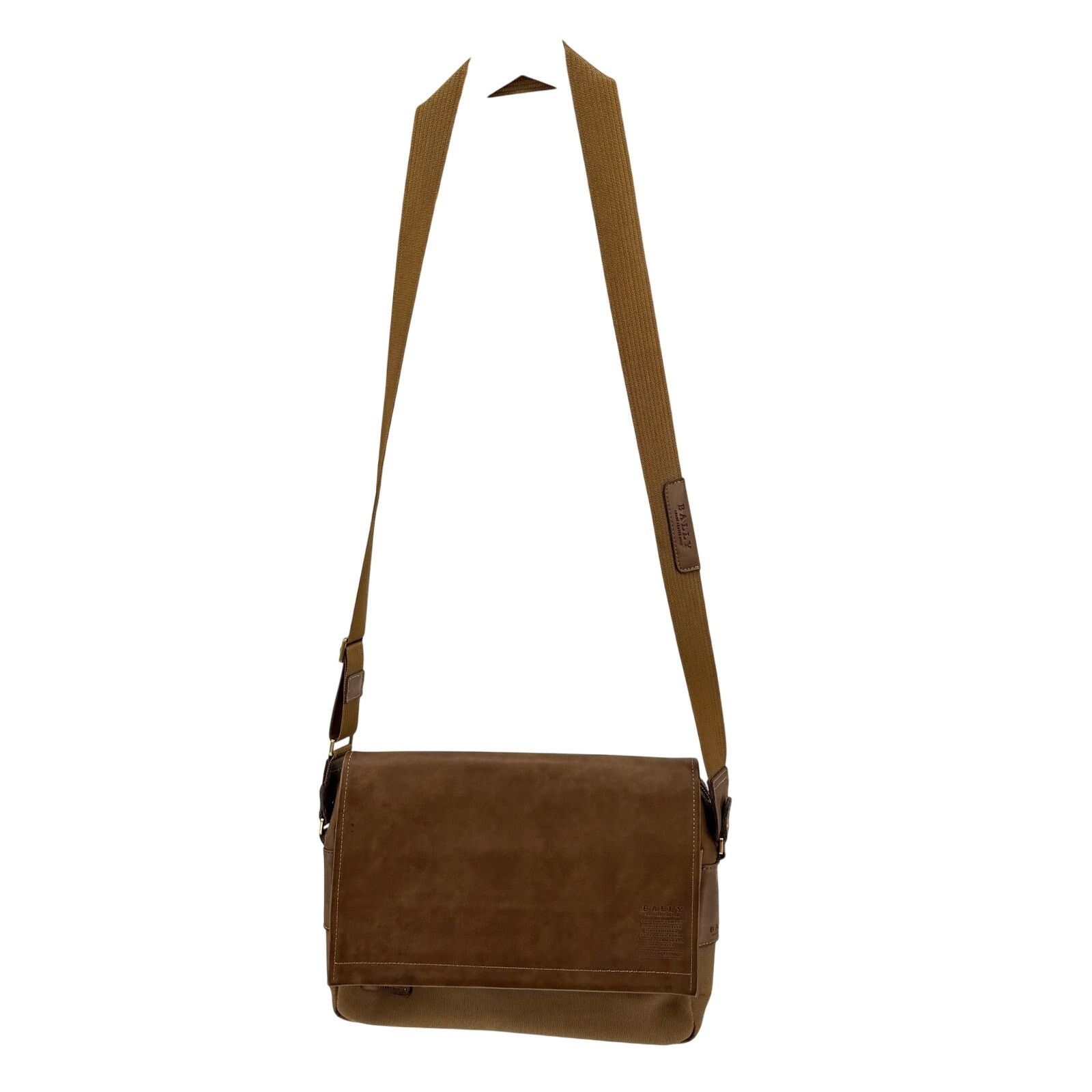 Bally Tan Grade High Leather Canvas Satchel Briefcase Laptop Bag Size ONE SIZE - 1 Thumbnail