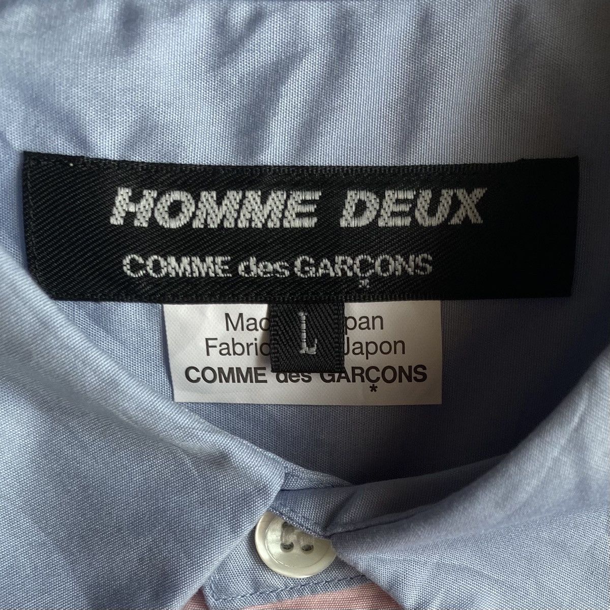 Comme des Garcons Fall15 Pink/Stripe Patches Shirt Size US L / EU 52-54 / 3 - 5 Thumbnail
