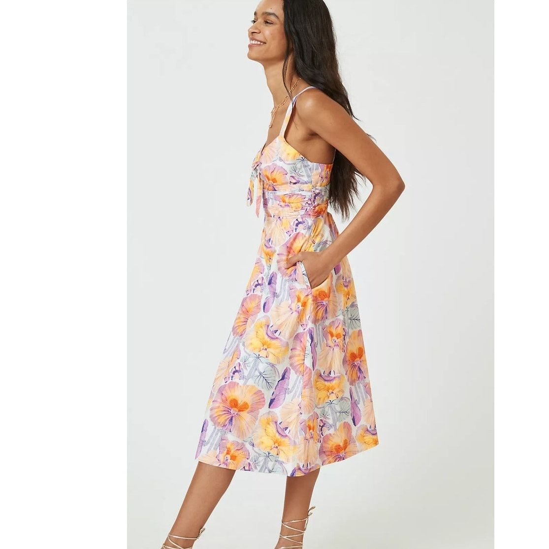 Anthropologie New Anthropologie Cecilia Pettersson Tie-Front Midi Dress Size M / US 6-8 / IT 42-44 - 4 Thumbnail