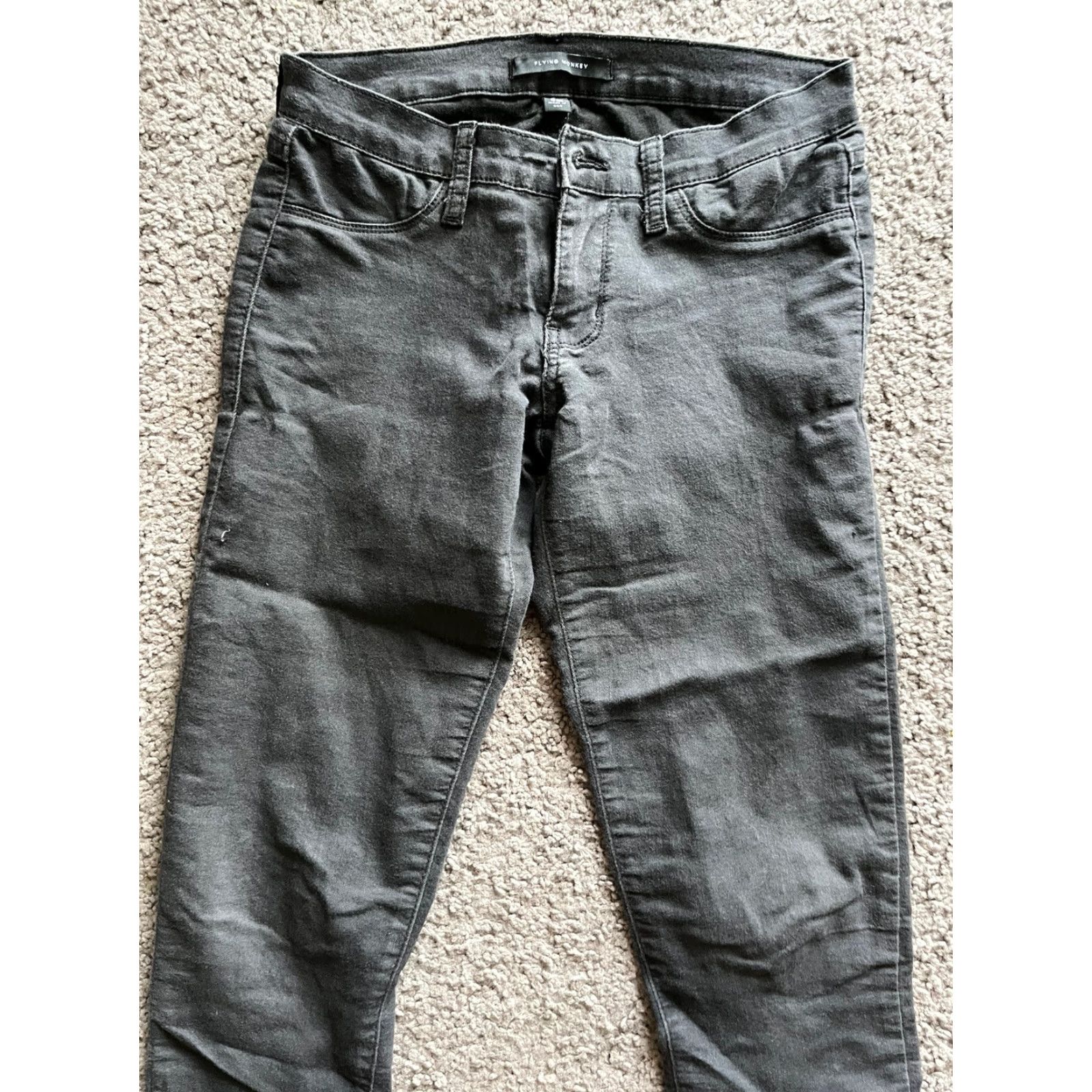 Vintage VINTAGE Flying Monkey Jeans Women's 27 Black Skinny Denim Jeggings Money Theme) Size 27" / US 4 / IT 40 - 2 Thumbnail