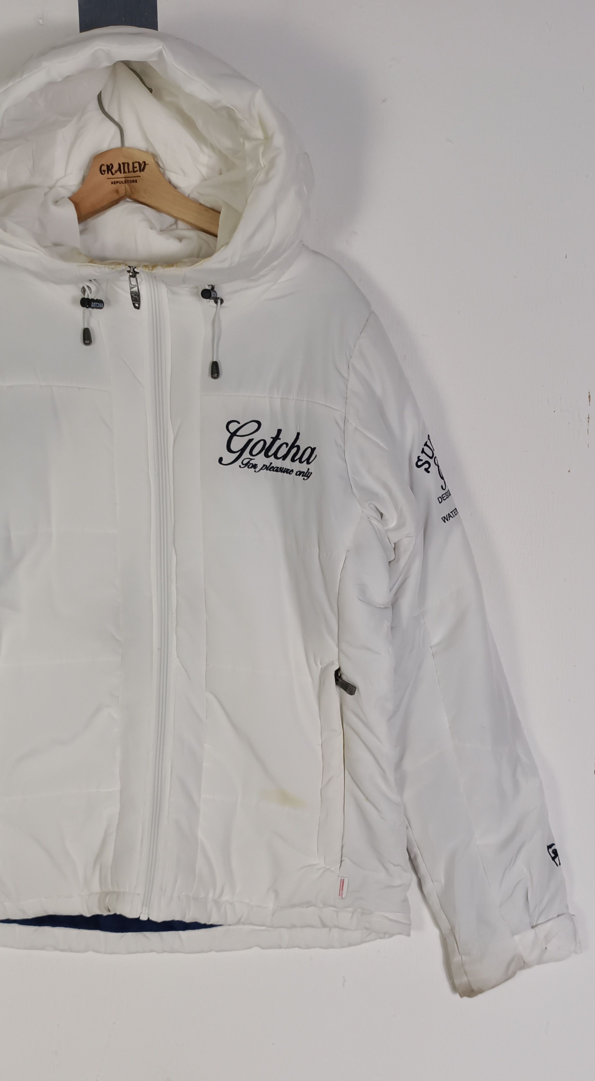 Gotcha GOTCHA Big Spell Out Puffer Hoodie Jacket Size US M / EU 48-50 / 2 - 3 Thumbnail