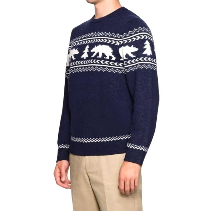 Lands' End Lands' End Sweater Fair Isle Bears Crew Neck Long Sleeve Pullover Mens XXL Blue Size US XXL / EU 58 / 5 - 5 Thumbnail