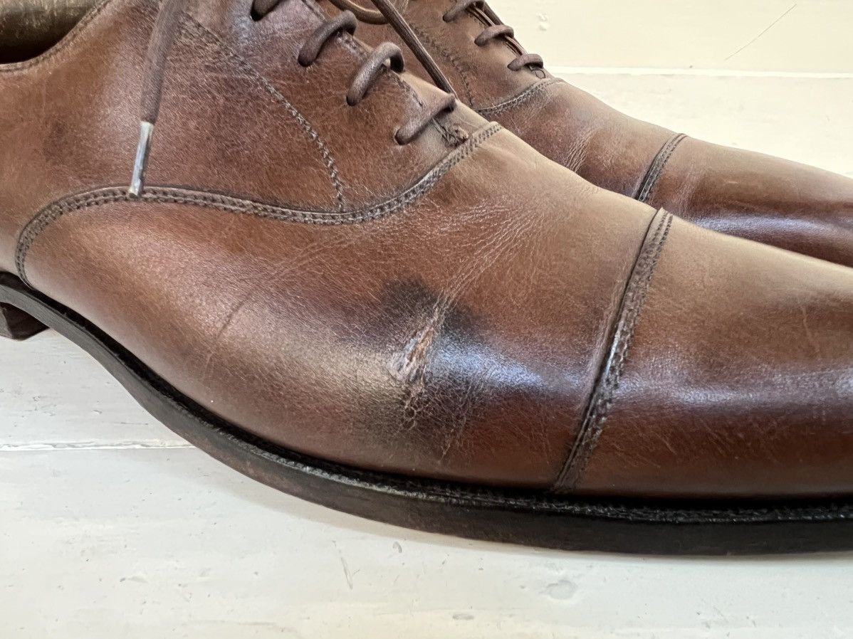 Crockett & Jones Crockett & Jones Hallam Brown Leather Cap-toe Balmoral Shoes Size US 9.5 / EU 42-43 - 9 Thumbnail