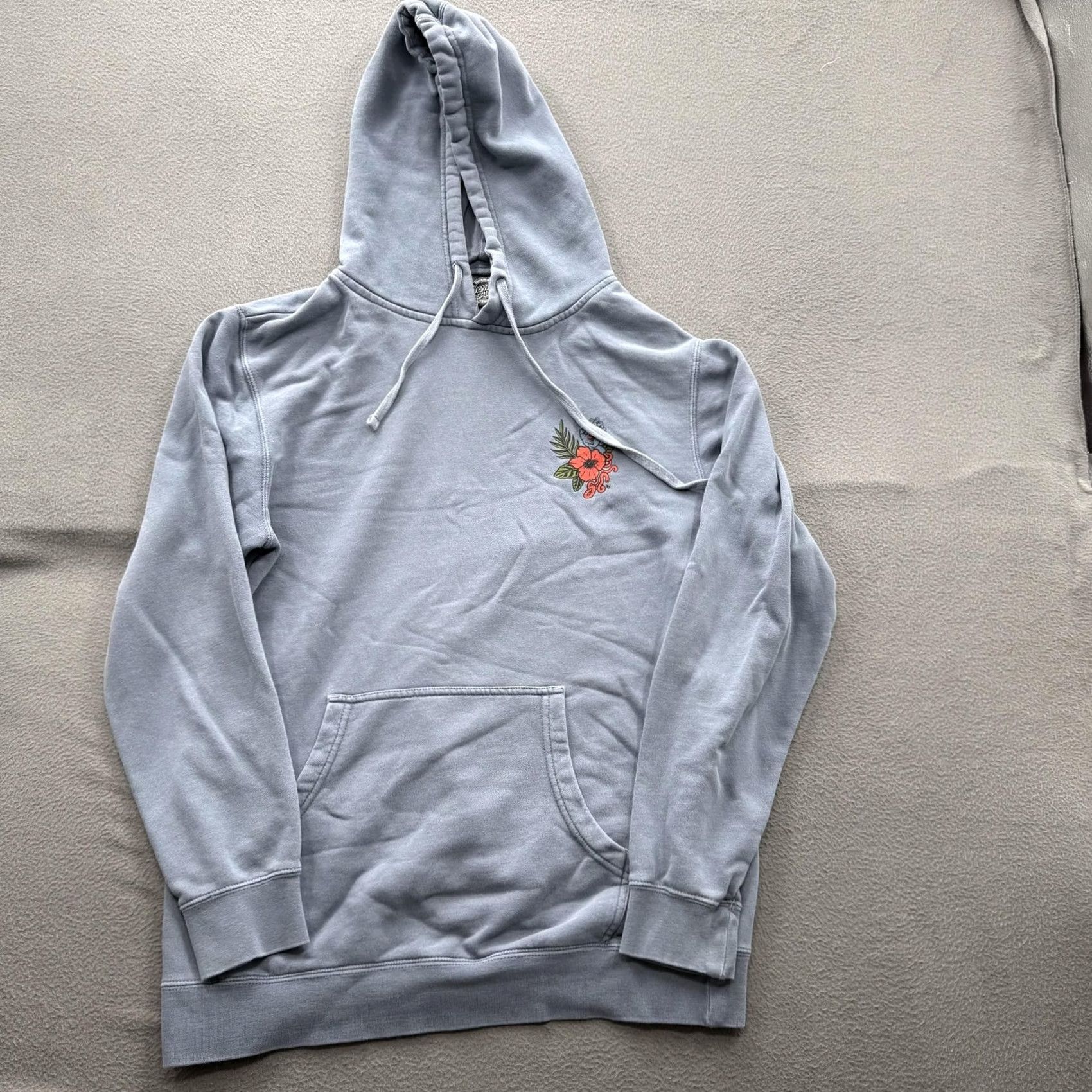 Vintage Santa Cruz Hoodie Mens Medium Blue Fleece Sweatshirt Floral Graphic Size US M / EU 48-50 / 2 - 2 Thumbnail