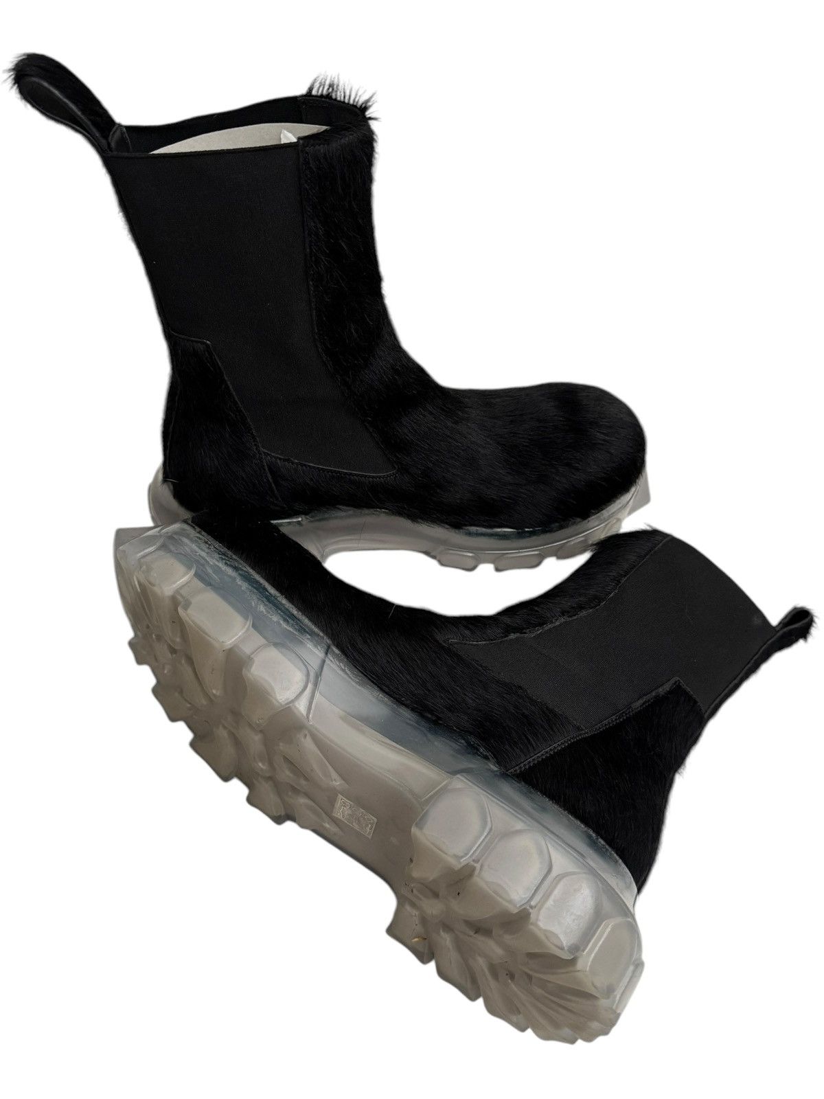 Rick Owens Sz42 SS22 Strobe Fur Black Clear Beatle Bozo Tractor Size US 9 / EU 42 - 4 Thumbnail