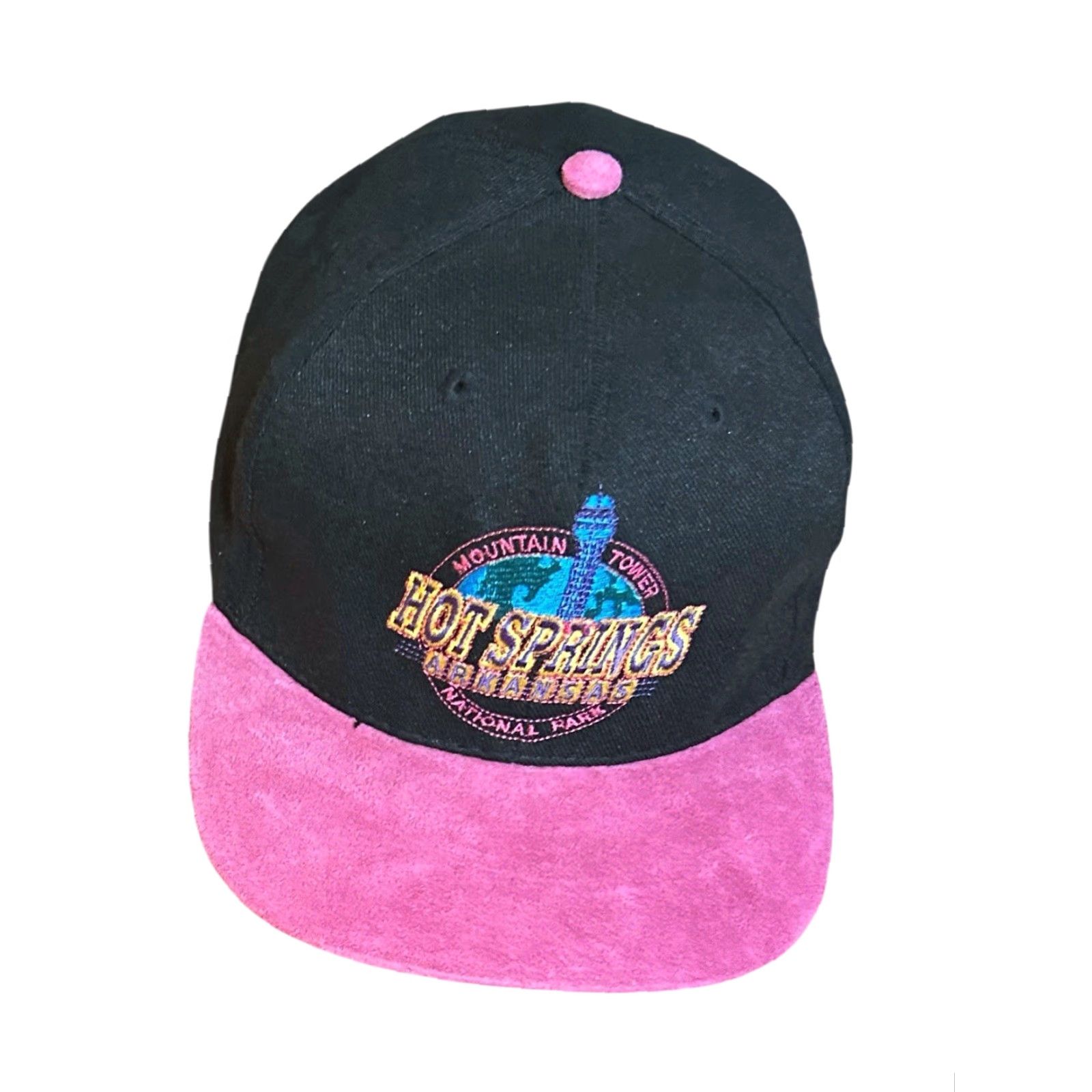 Vintage VINTAGE National Mountain Tower Hat Men Black Pink Y2K Adjustable Canvas Trucker Hat Size US M / EU 48-50 / 2 - 5 Thumbnail