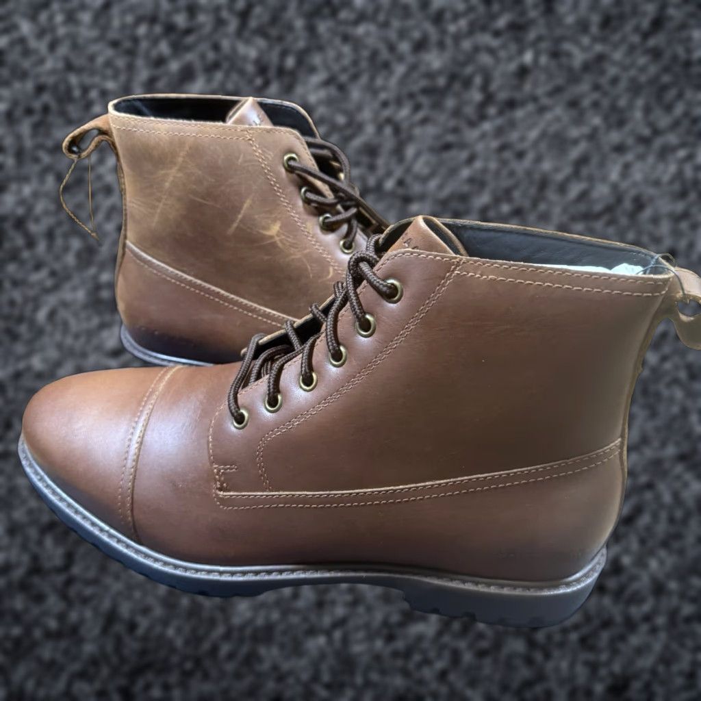 Cole Haan VINTAGE Cole Haan Grand Lug Boot Leather Men’s 8 Bayou Brown Dress Boots Mens 8 Brown Leather Brogue Grand In Box New in Box Size US 8 / EU 41 - 1 Thumbnail