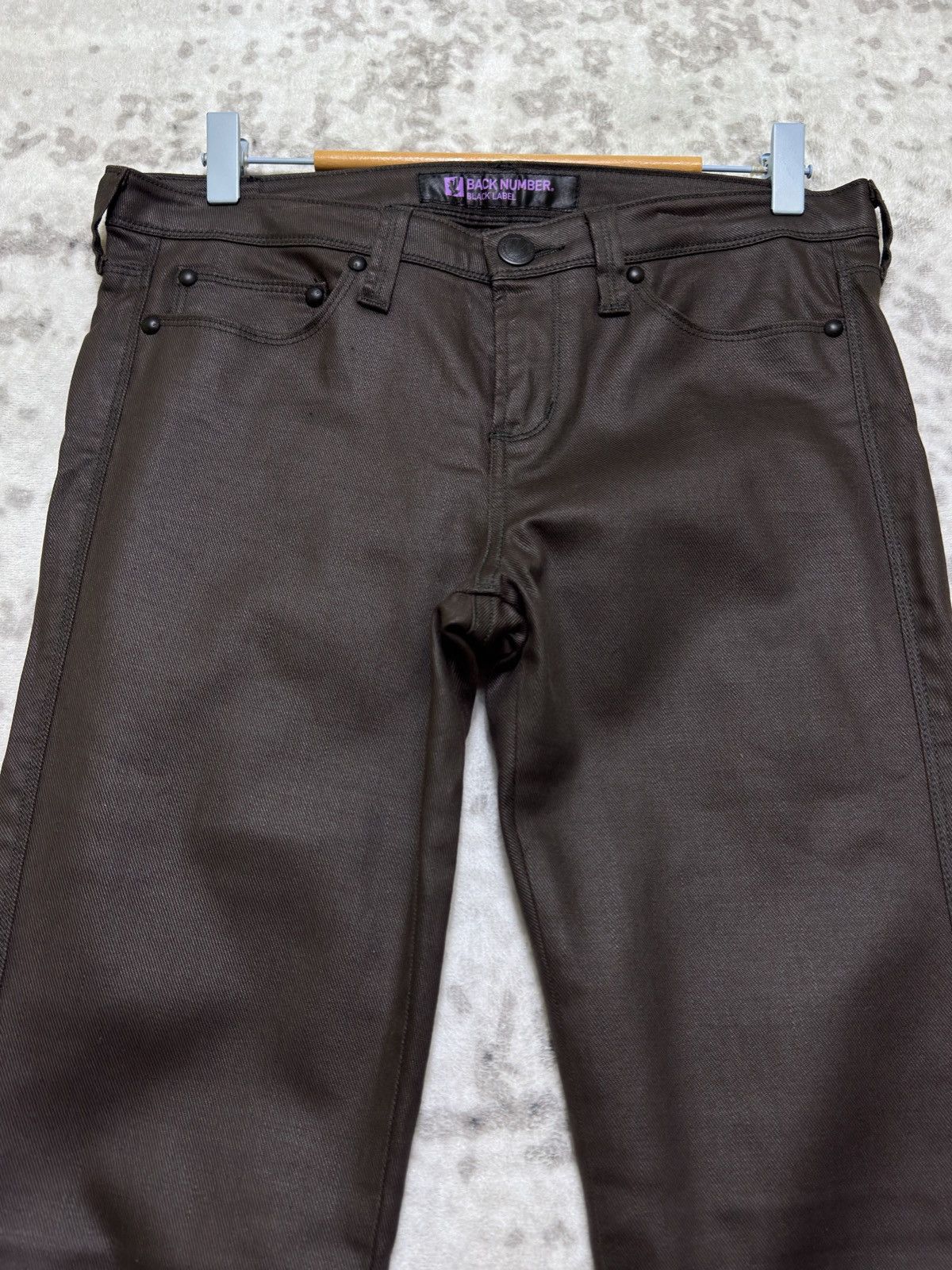 Hysteric Glamour Vintage BACK NUMBER Waxed Skinny Low-Rise Denim Jeans Size US 30 / EU 46 - 3 Thumbnail