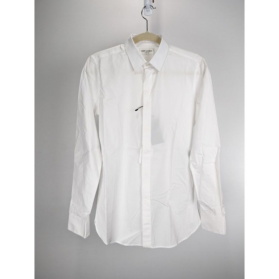 Saint Laurent Paris o1rshd1 Button Shirt in White Size US S / EU 44-46 / 1 - 2 Thumbnail