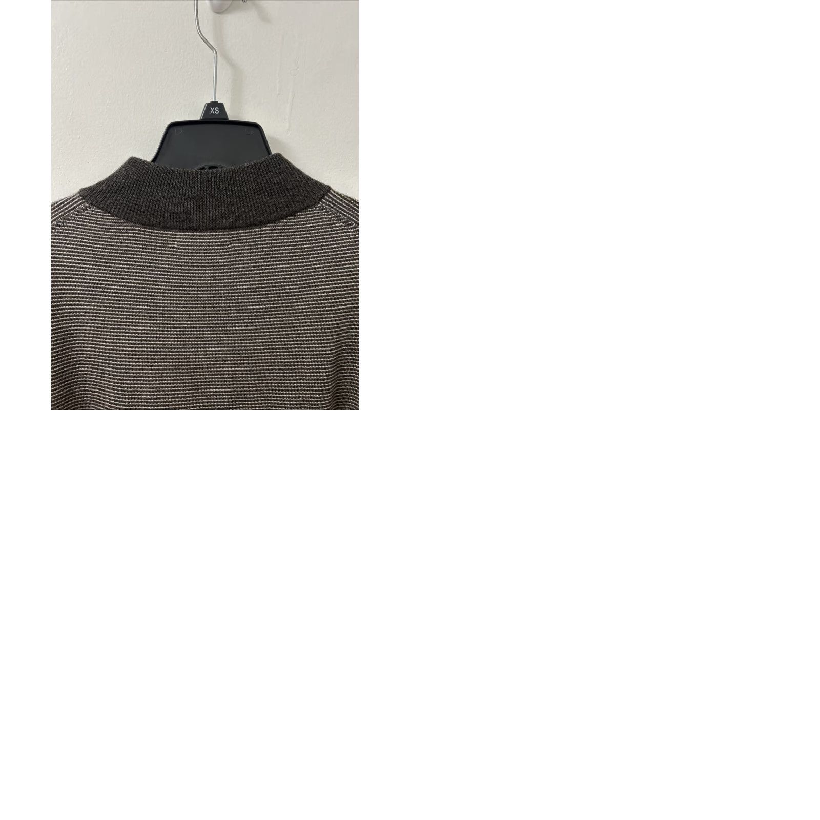 Peter Millar Peter Millar Sweater Mens XL Brown Striped 1/4 Zip Wool Mock Neck Pullover Size US XL / EU 56 / 4 - 9 Thumbnail