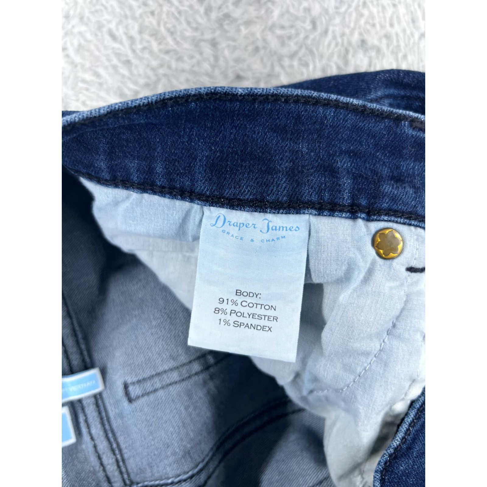 Vintage Draper James Jeans Womens 29 Blue Denim Straight Dark Wash Cotton 28x29 Jeans Brand Draper James Womens Jeans Dark Wash 29in Inseam 29 Size 29" - 7 Thumbnail