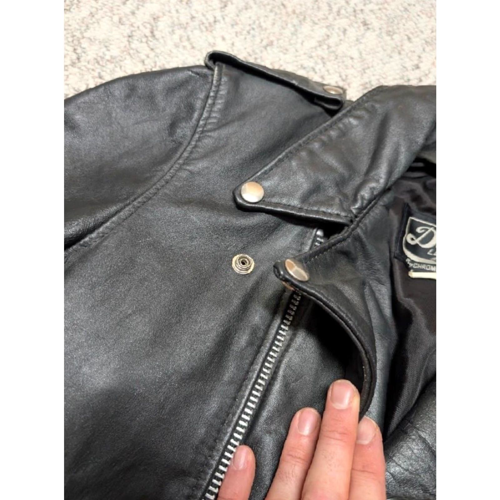 Vintage VINTAGE Dallas Leathers Biker Jacket Motorcycle Jacket Leather Cowhide 38 Black Mens S USA Made 1980s Size US S / EU 44-46 / 1 - 7 Thumbnail