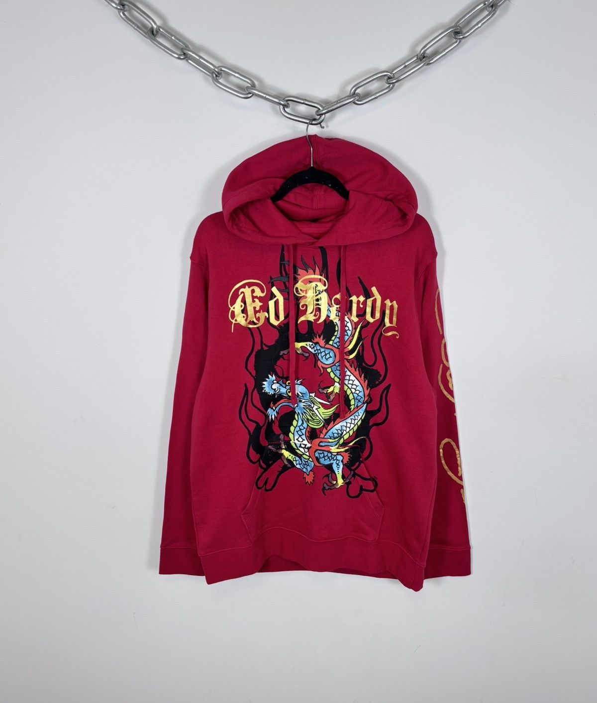 Ed Hardy Ed Hardy NWT Men’s Y2K Red Big Dragon Tattoo Logo Hoodie Size US L / EU 52-54 / 3 - 1 Thumbnail