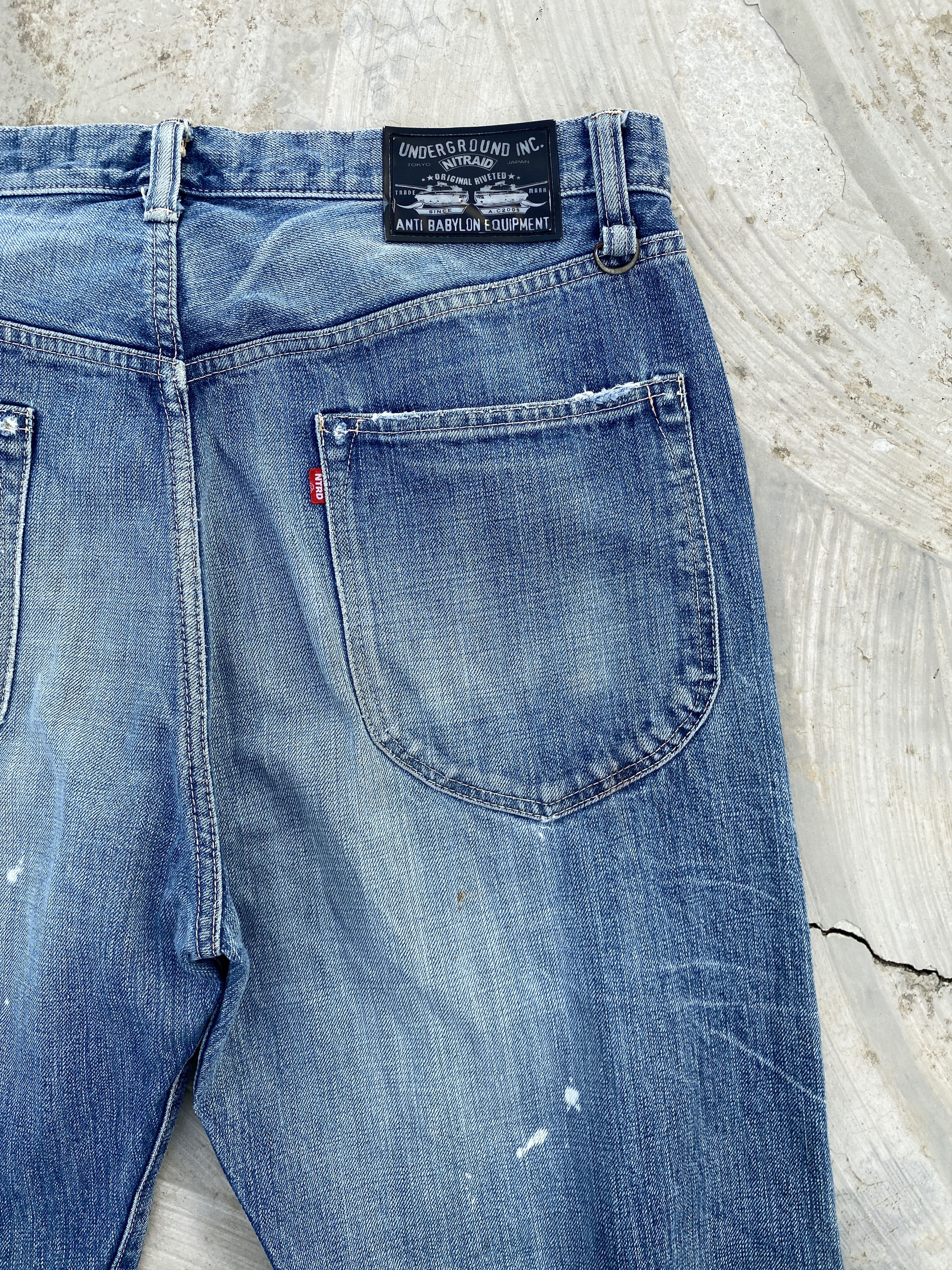 Japanese Brand × Nitraid Nitraid Underground Inc Distressed Jeans Size US 37 - 7 Thumbnail