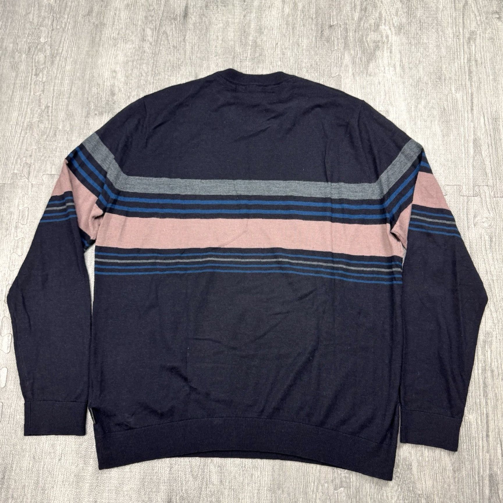 Ted Baker VINTAGE Ted Baker Sweater Mens Size 6 Crew Neck Lightweight Wool-Blend Micro Striped Pull Over Size US S / EU 44-46 / 1 - 6 Thumbnail